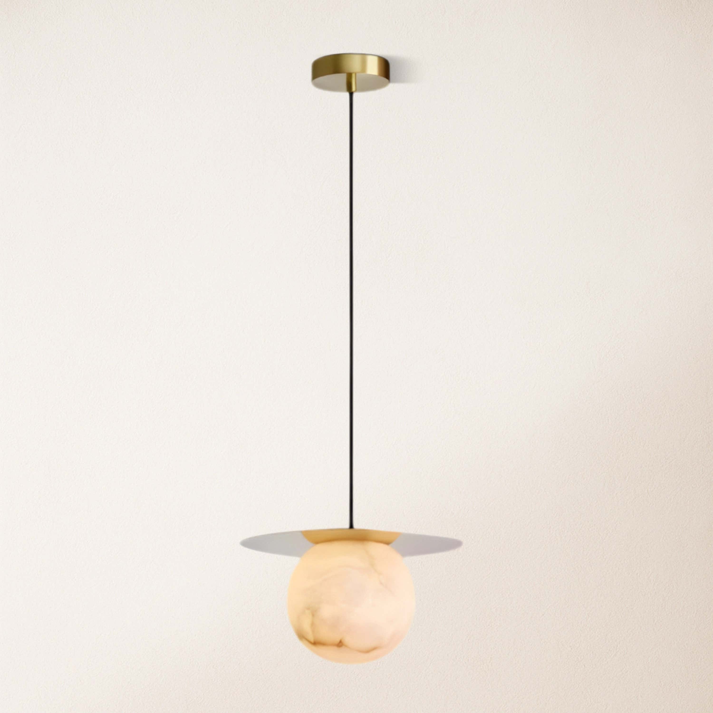 Dadaly Garfield Spanish Alabaster Small Art Bedside Pendant 10"D