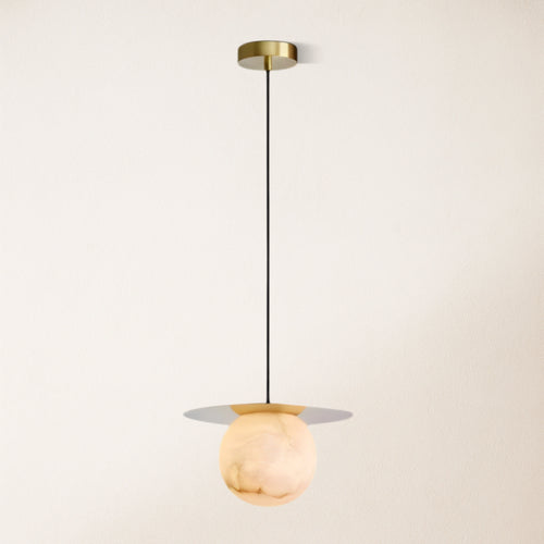 Dadaly Garfield Spanischer Alabaster-Anhänger, klein, Kunst-Nachttisch, 39,9 cm Durchmesser