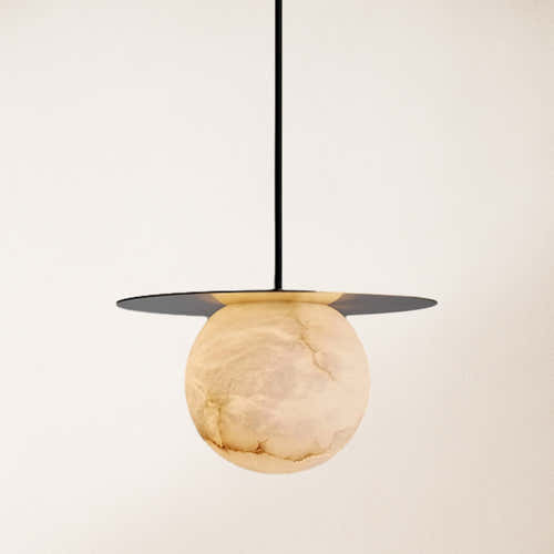 Dadaly Garfield Spanischer Alabaster-Anhänger, klein, Kunst, Nachttisch, 25,4 cm Durchmesser