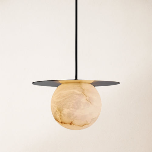 Dadaly Garfield Spanischer Alabaster-Anhänger, klein, Kunst, Nachttisch, 25,4 cm Durchmesser