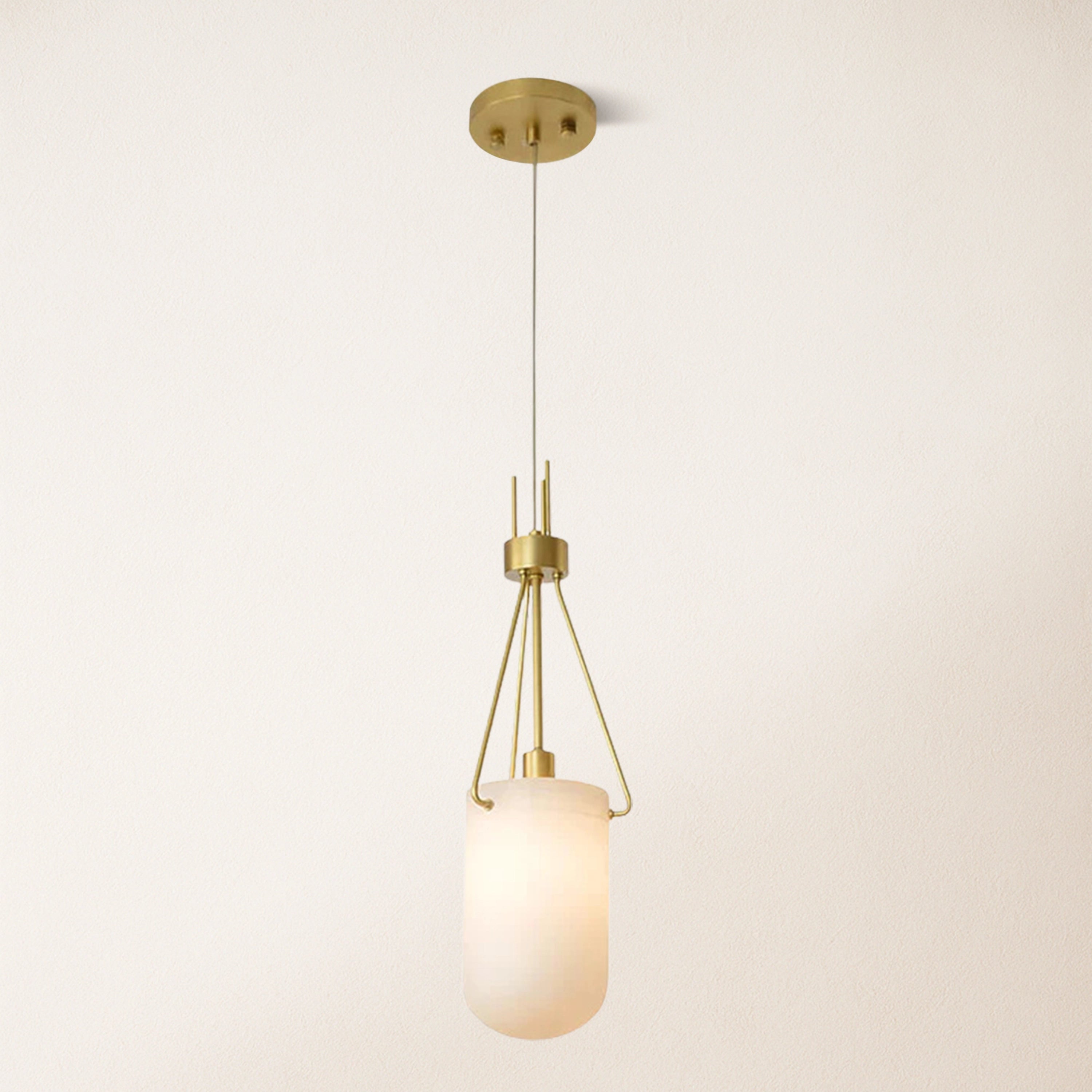 Dadaly Lottia Alabaster Kleine Kunst-Pendelleuchte, 17,8 cm Durchmesser