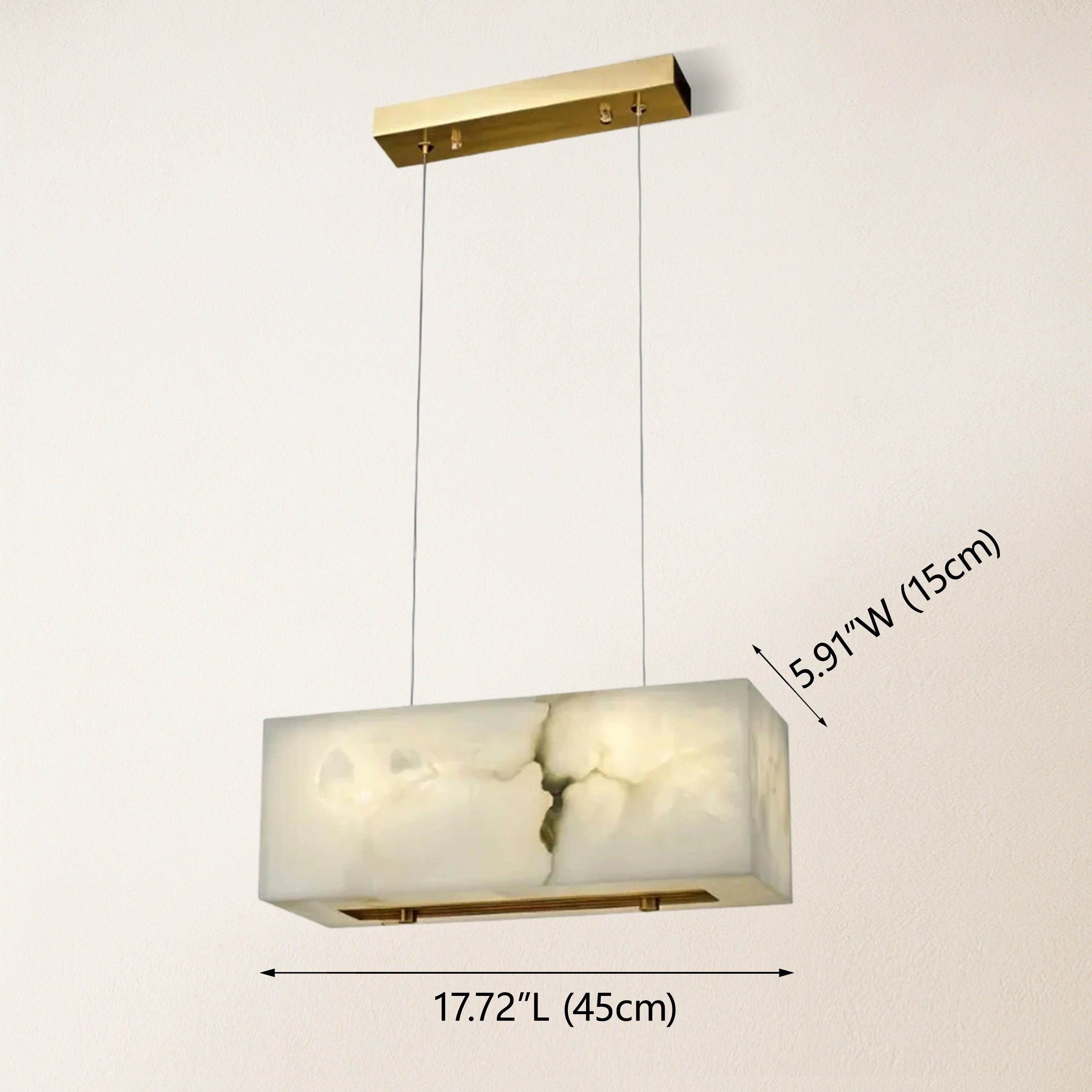 Dave Alabaster Cuboid Dining Room Chandelier 17.7"W#Finish_Gold