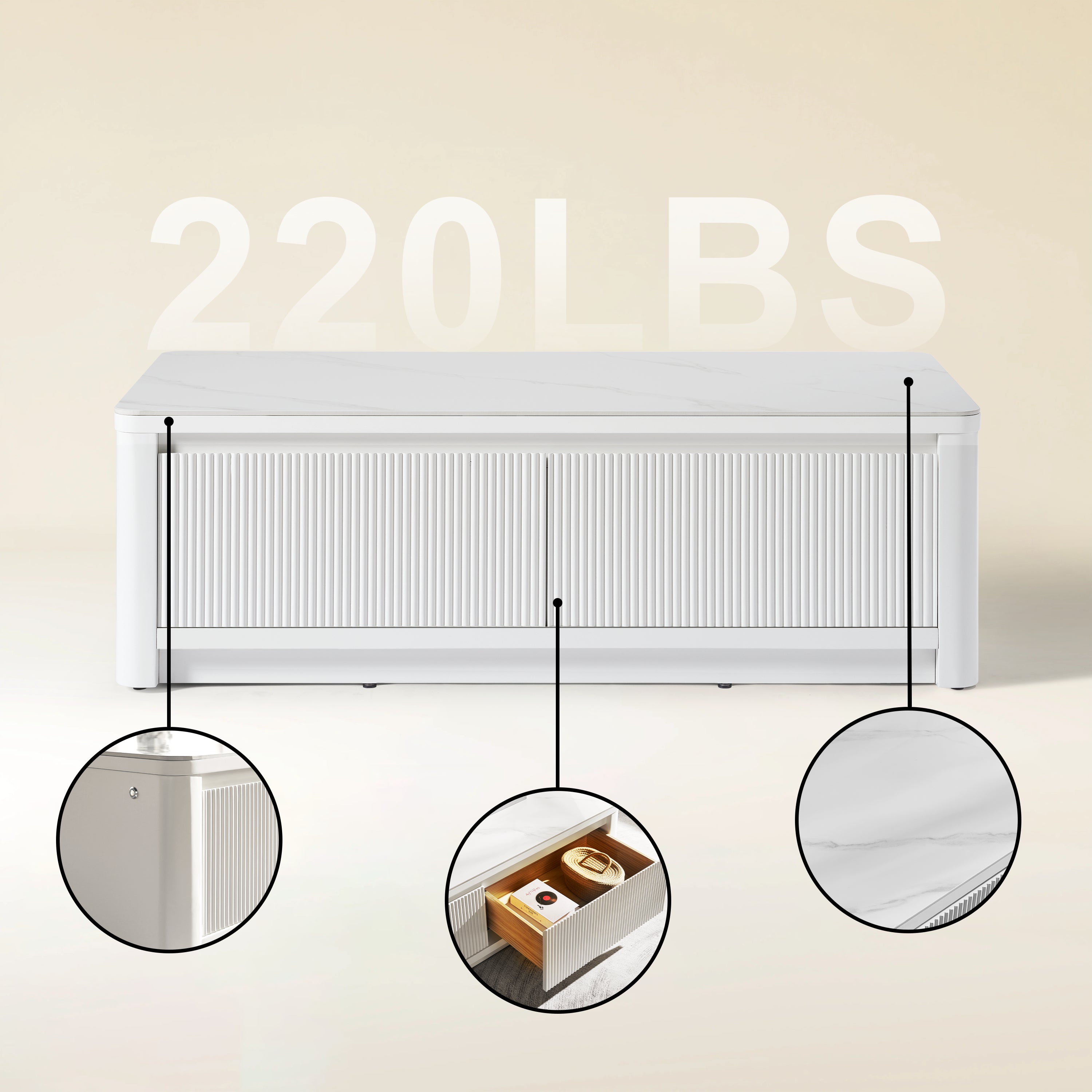 Celia Burnt Stone Coffee Table 47"