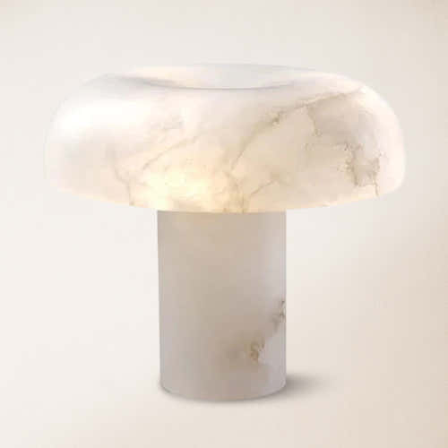 Dadaly Modern Alabaster Mushroom Table Lamp 9.8"H