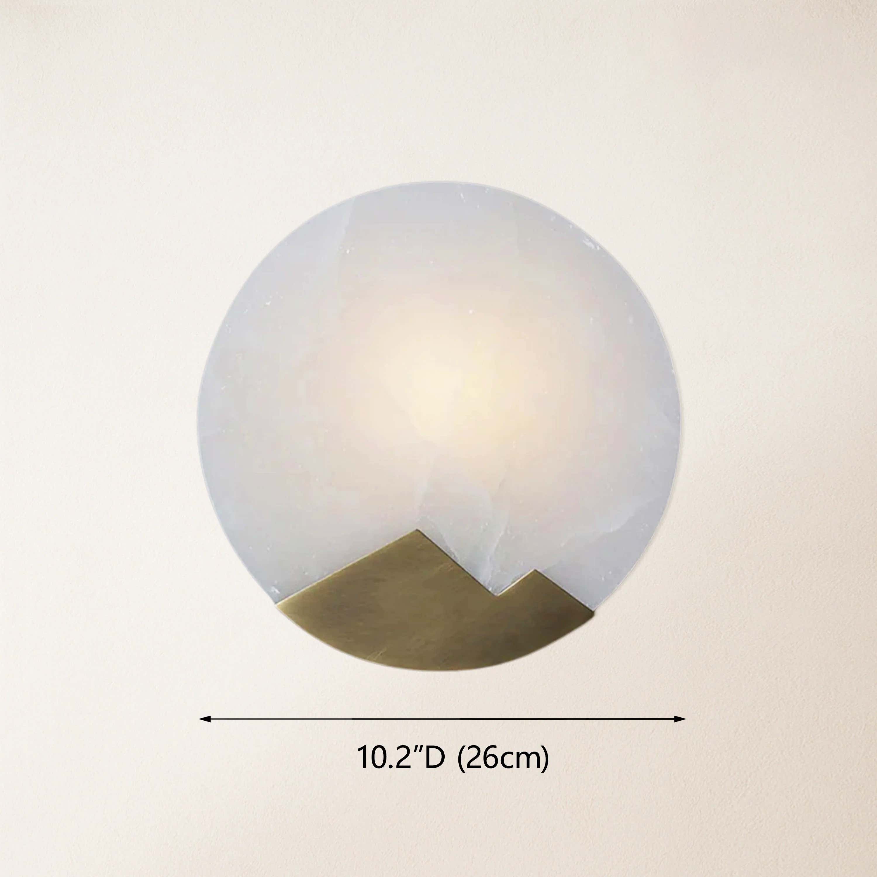 Egwent Alabaster Messing Wandleuchte 7,9"D