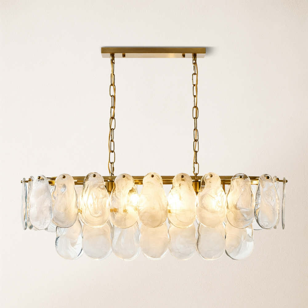 Elaris Glass Cloud Rectangular Chandelier 35"W