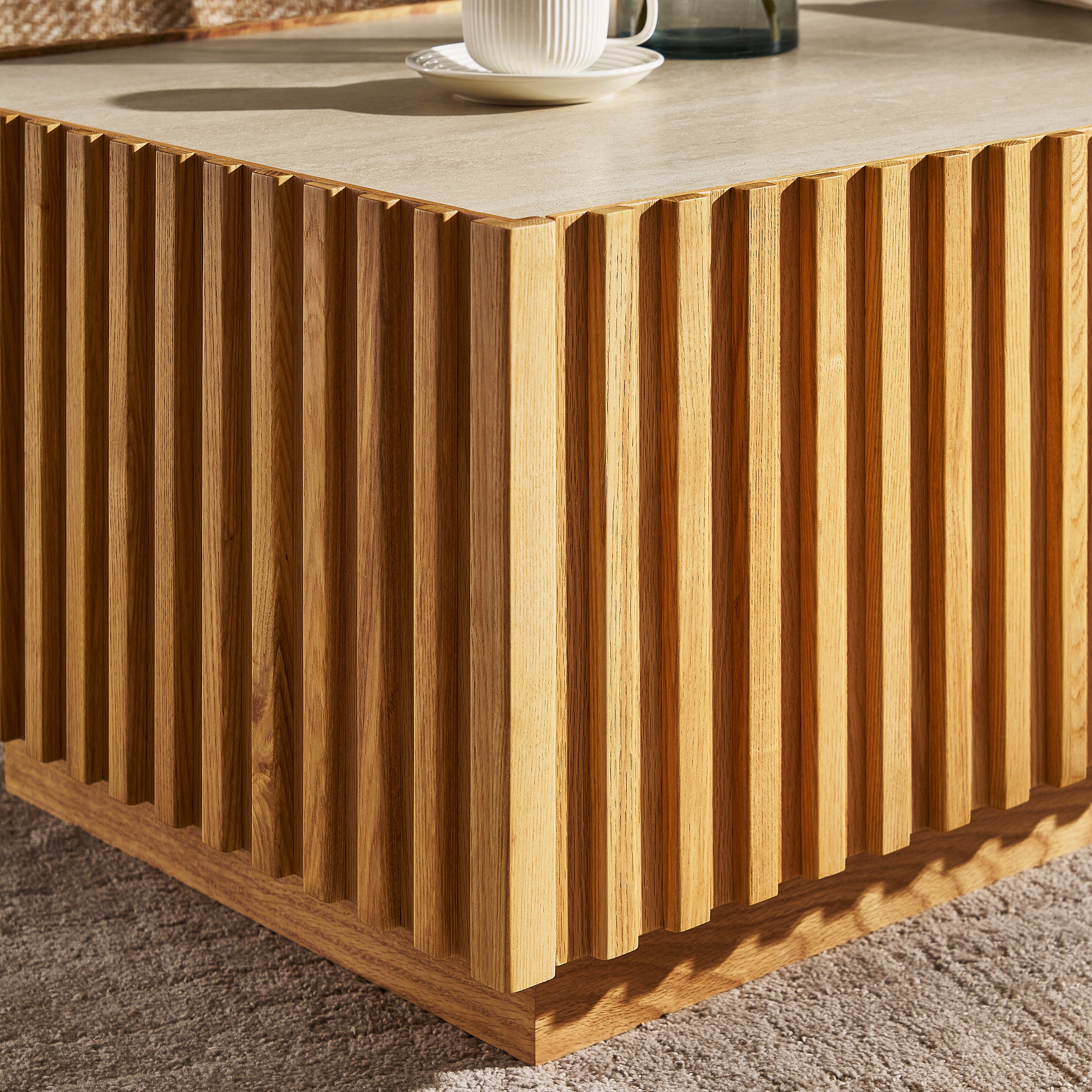 Rechteckiger Couchtisch Isla aus Eiche, 119 cm