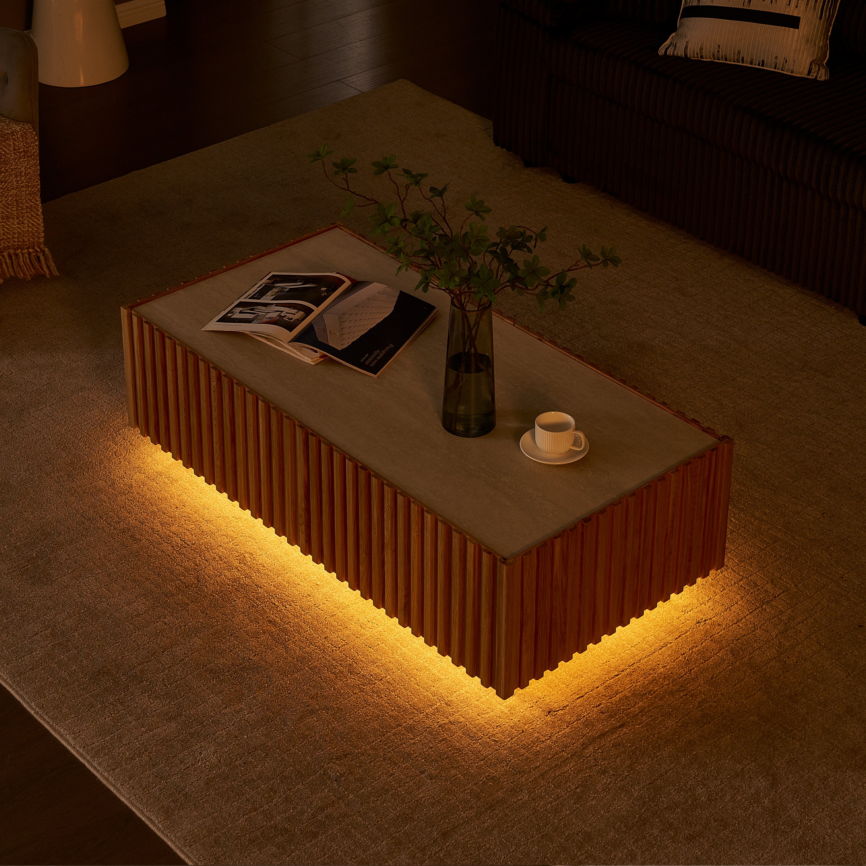 Rechteckiger Couchtisch Isla aus Eiche, 119 cm