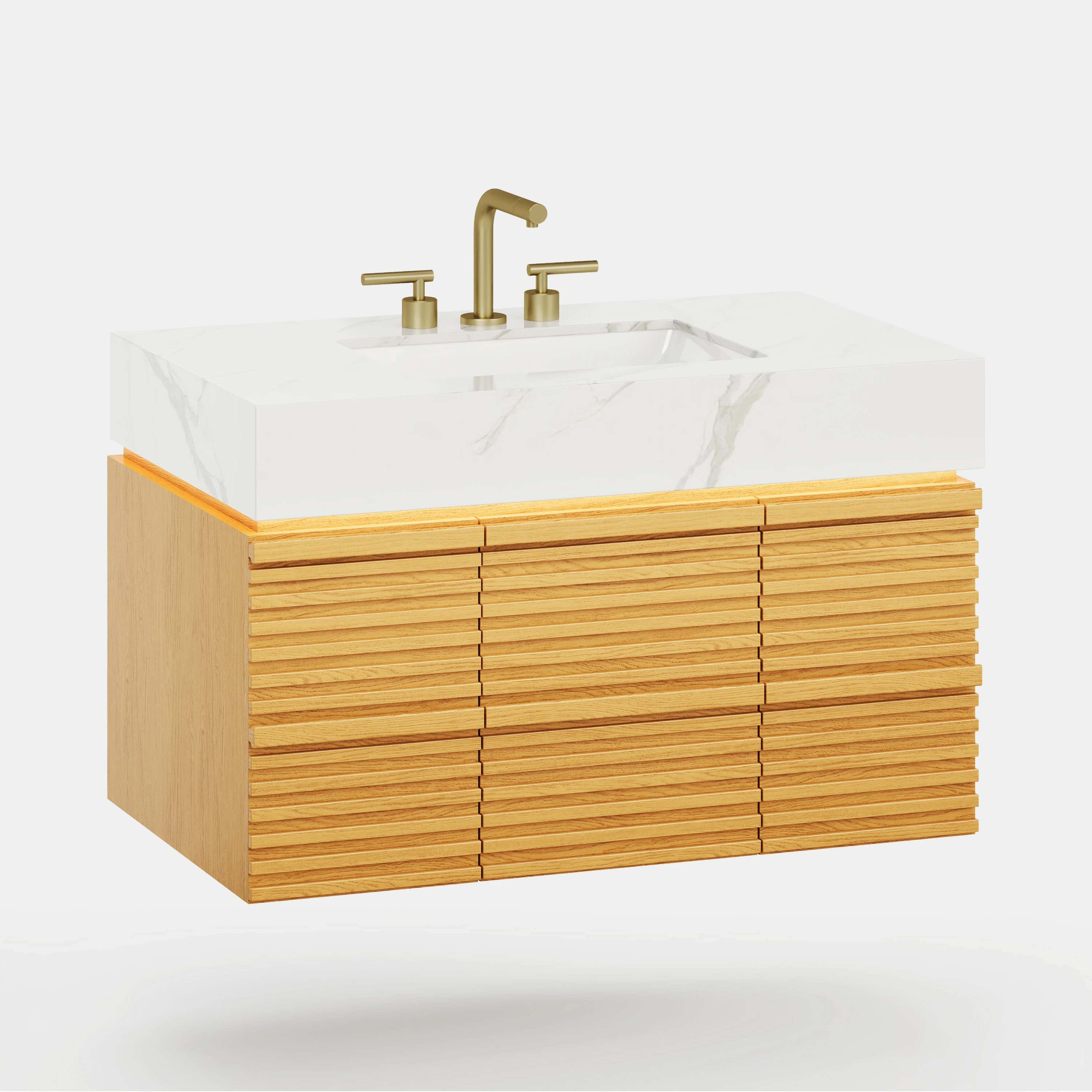 Isla Oak Bathroom Vanity 36"W