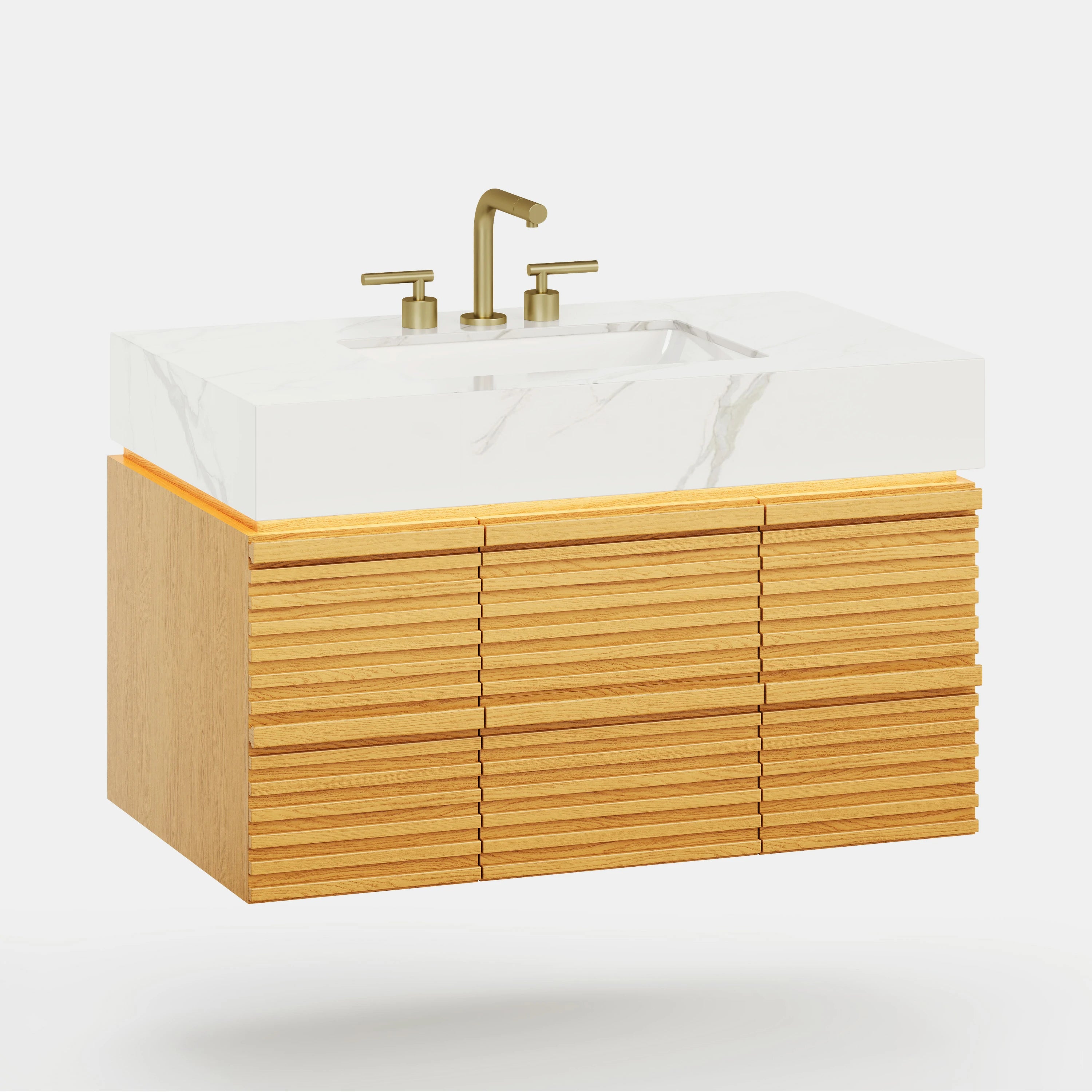 Isla Badezimmerwaschtisch aus Eiche, 91cm breit