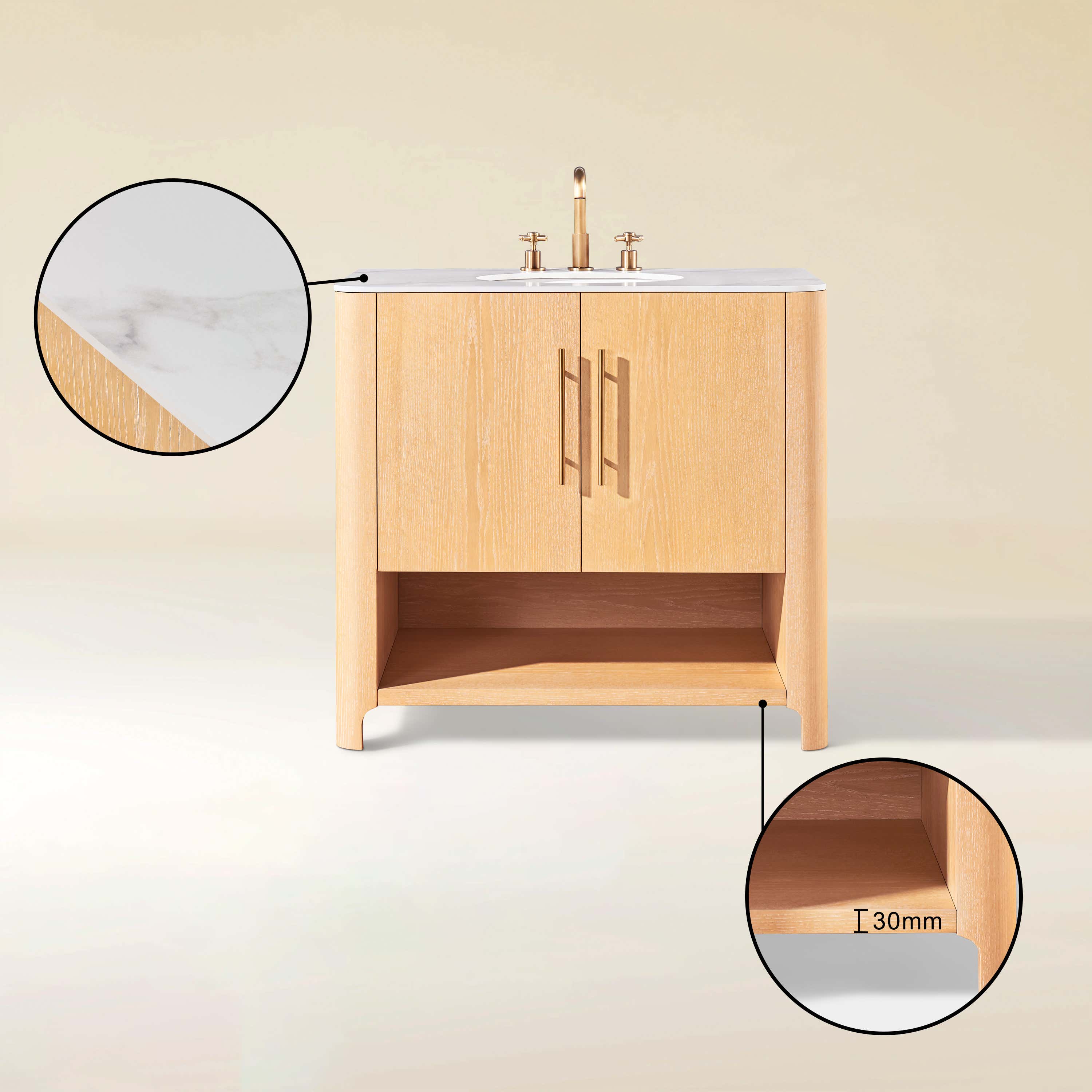 Jude Badezimmerwaschtisch, 92 cm breit