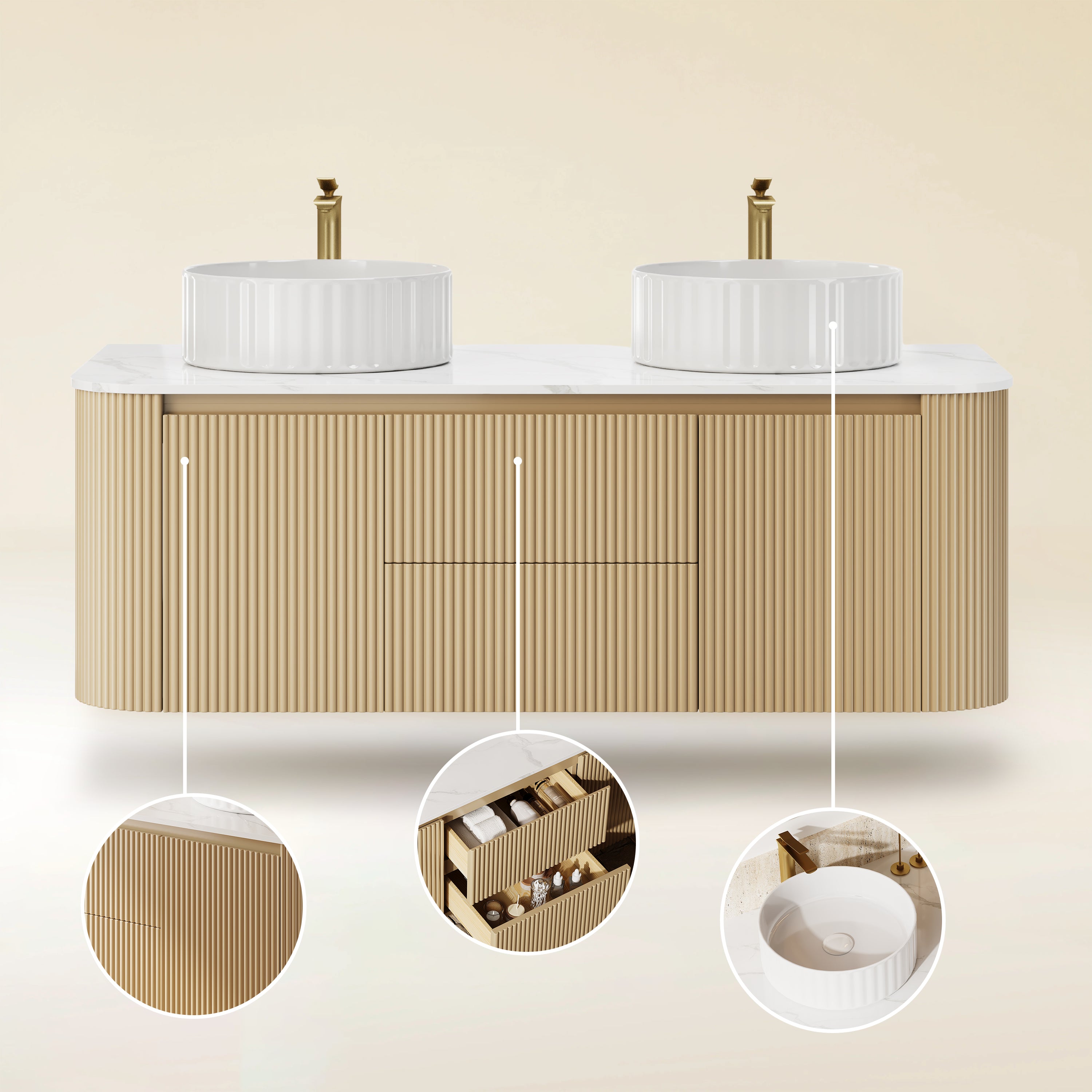 Rowan Badezimmerwaschtisch, 121 cm breit