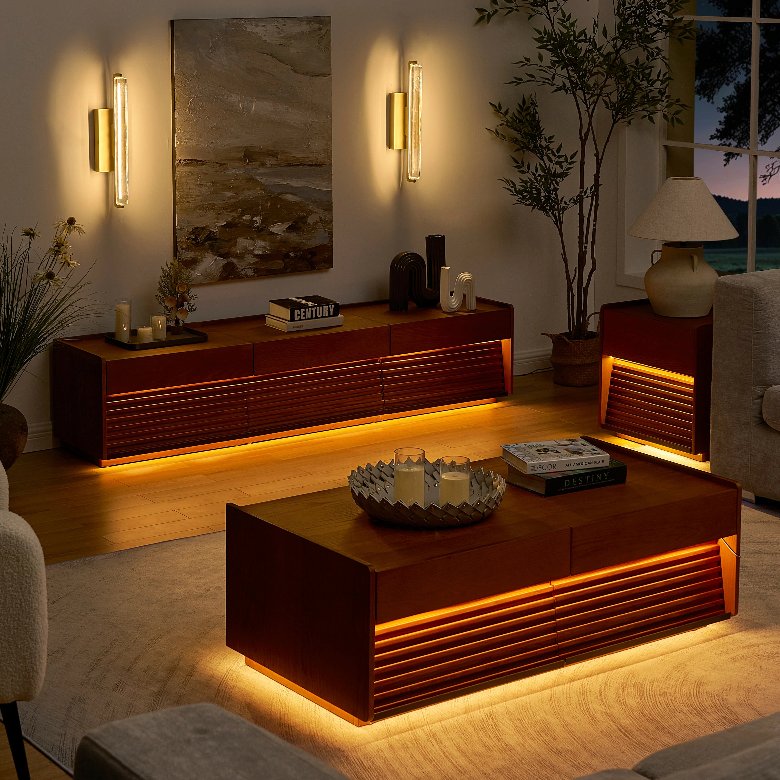 Devon Oak Media Console 71"