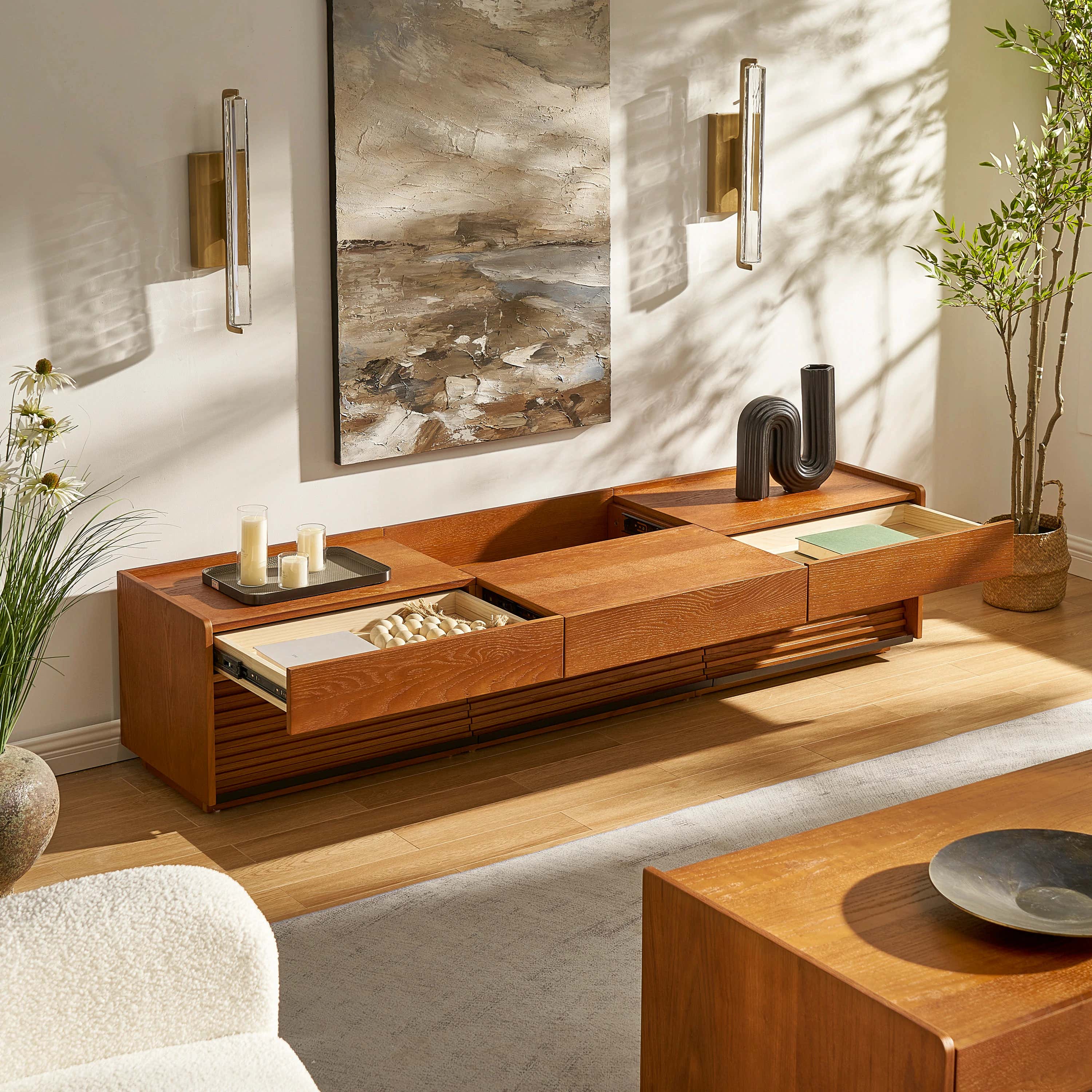 Devon Oak Media Console 71"