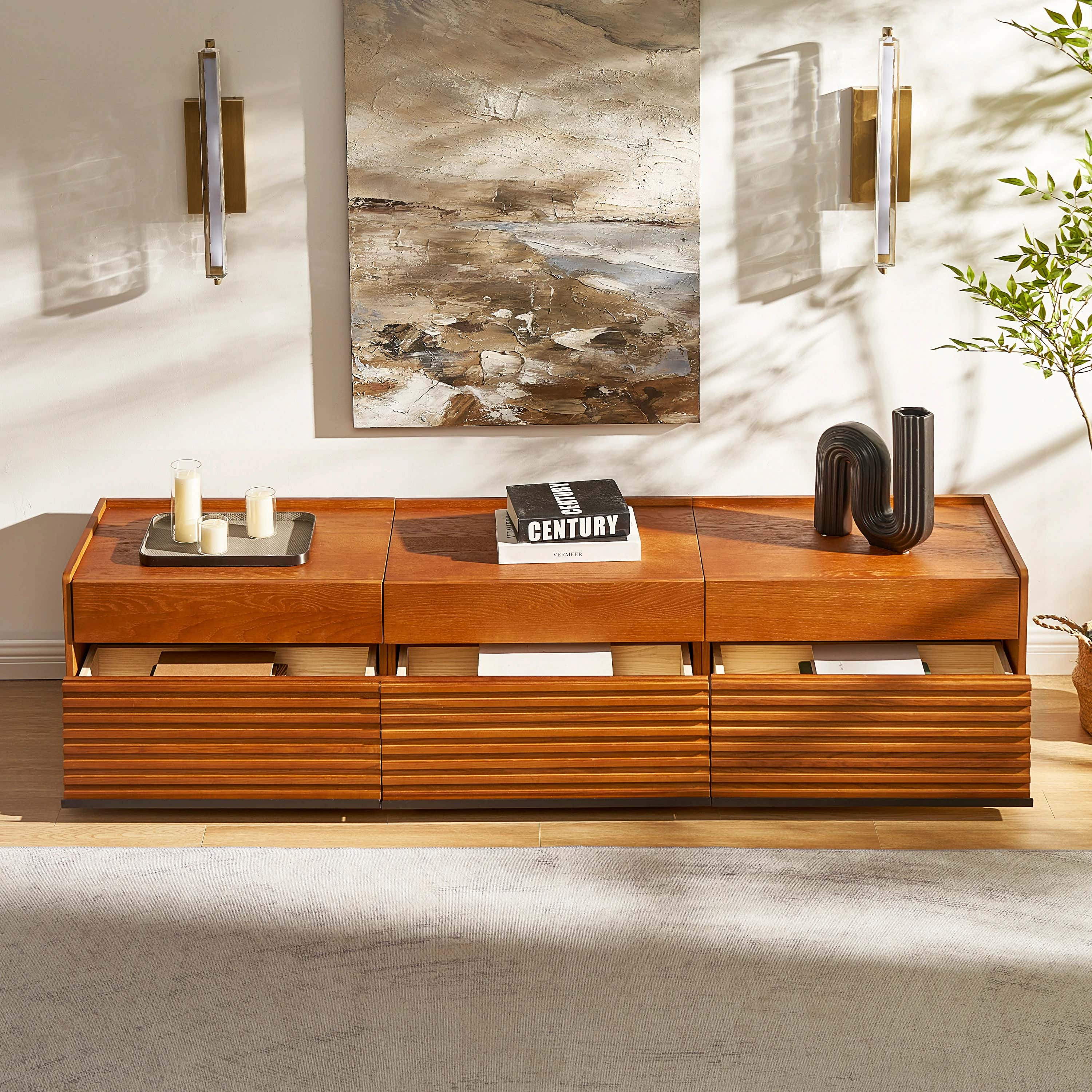 Devon Oak Media Console 71"