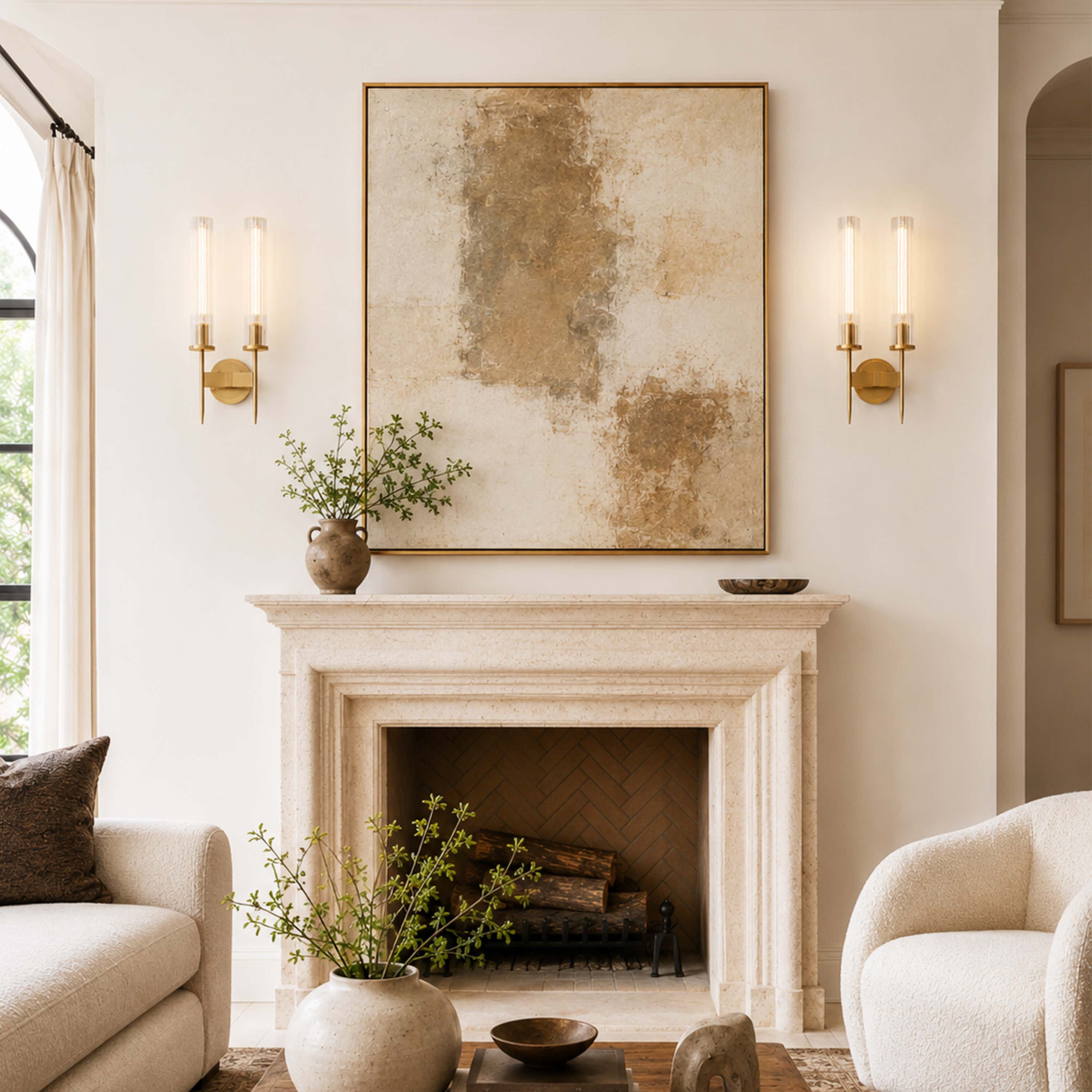 Bellmere 2 Lights Glass Wall Sconce