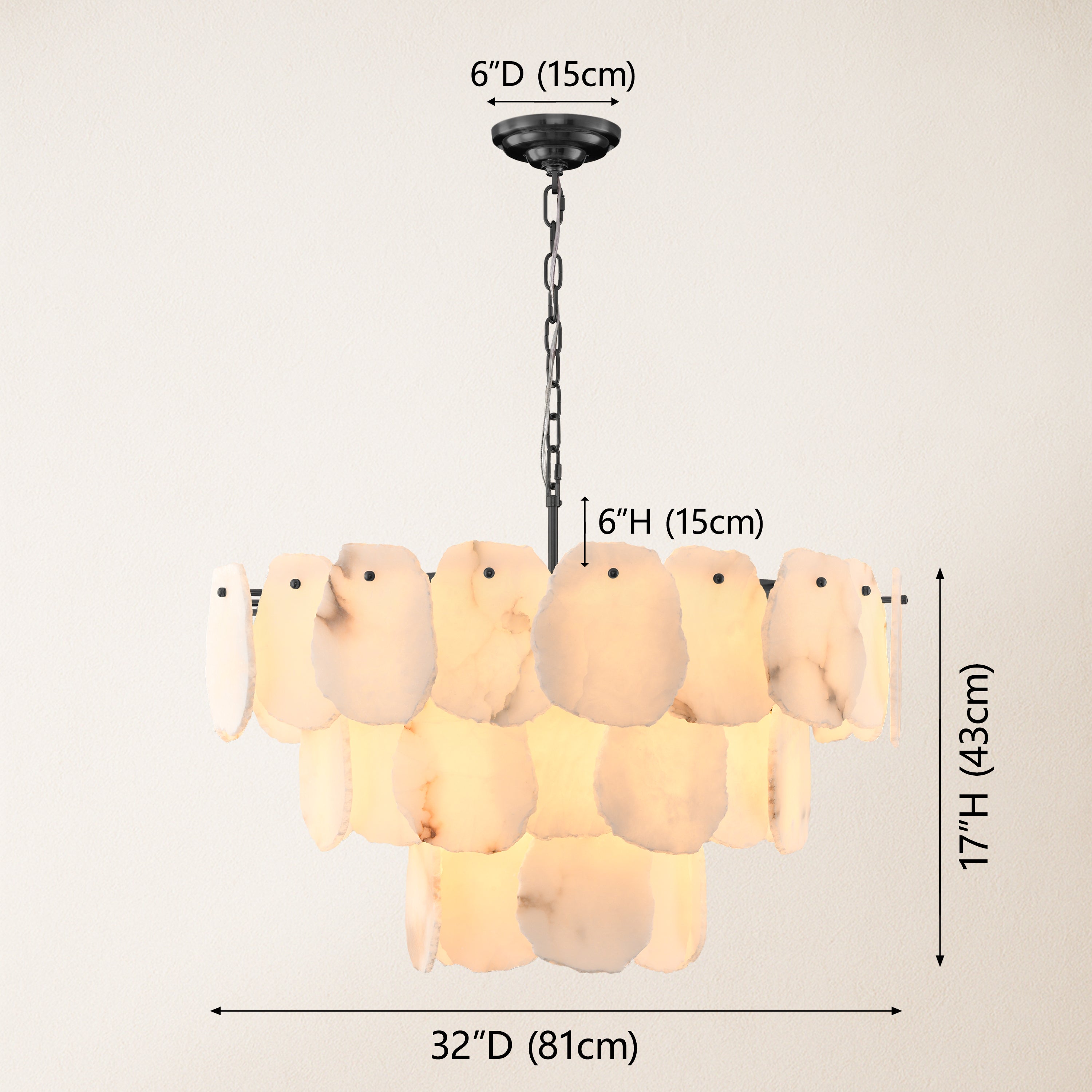 Moira Alabaster Multi-Tier Round Chandelier 32"D#Finish_Black