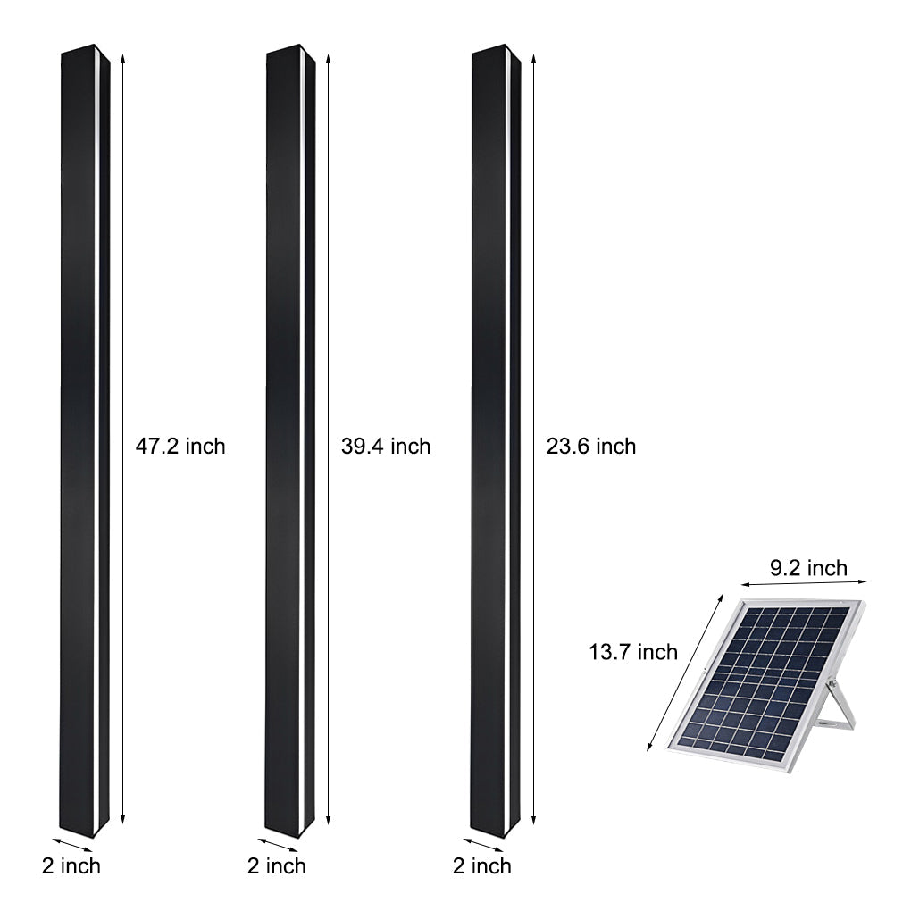 Minimalistische lange lineare LED wasserdicht schwarz moderne Solar Wandleuchte Beleuchtung