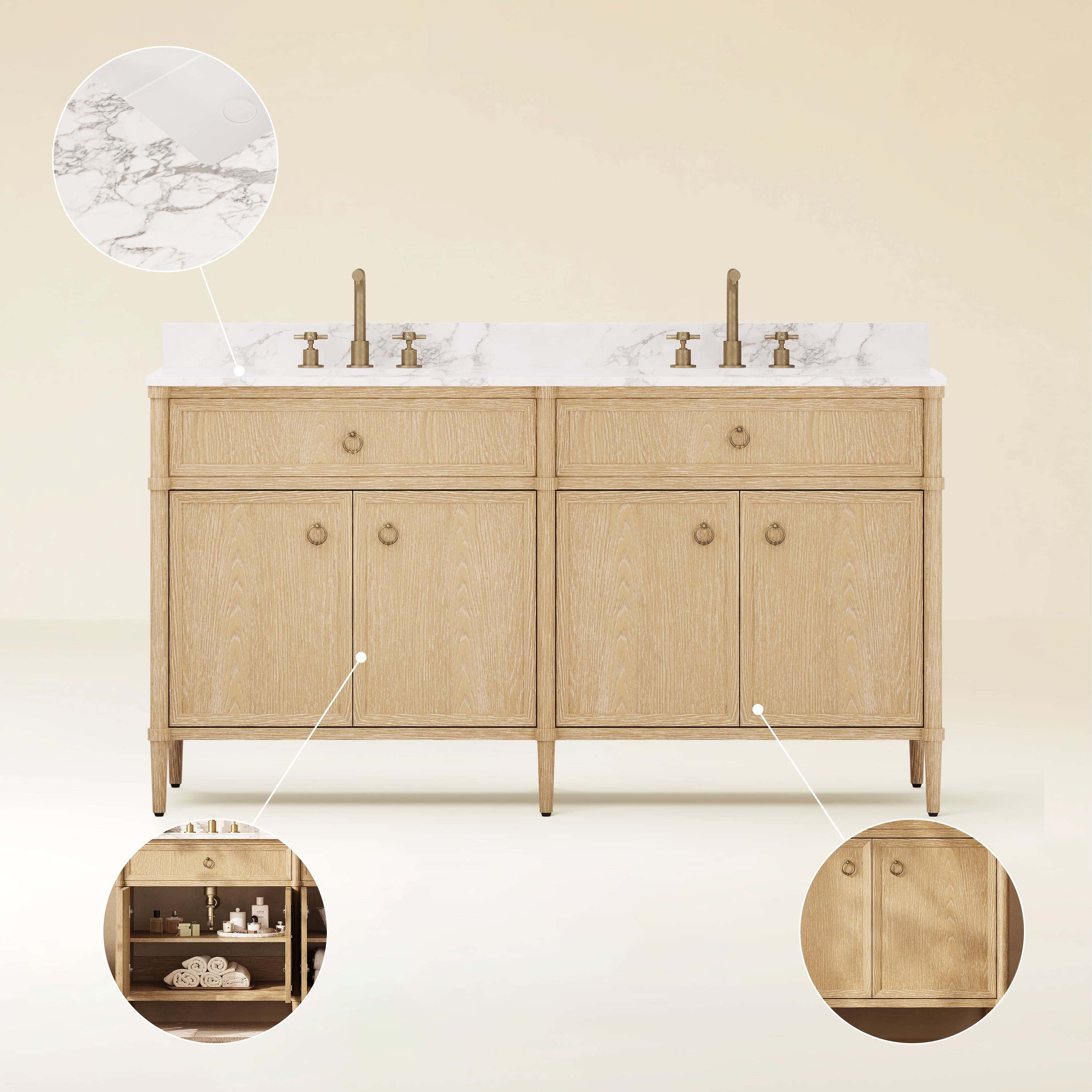 Maison Double Bathroom Vanity 63"W