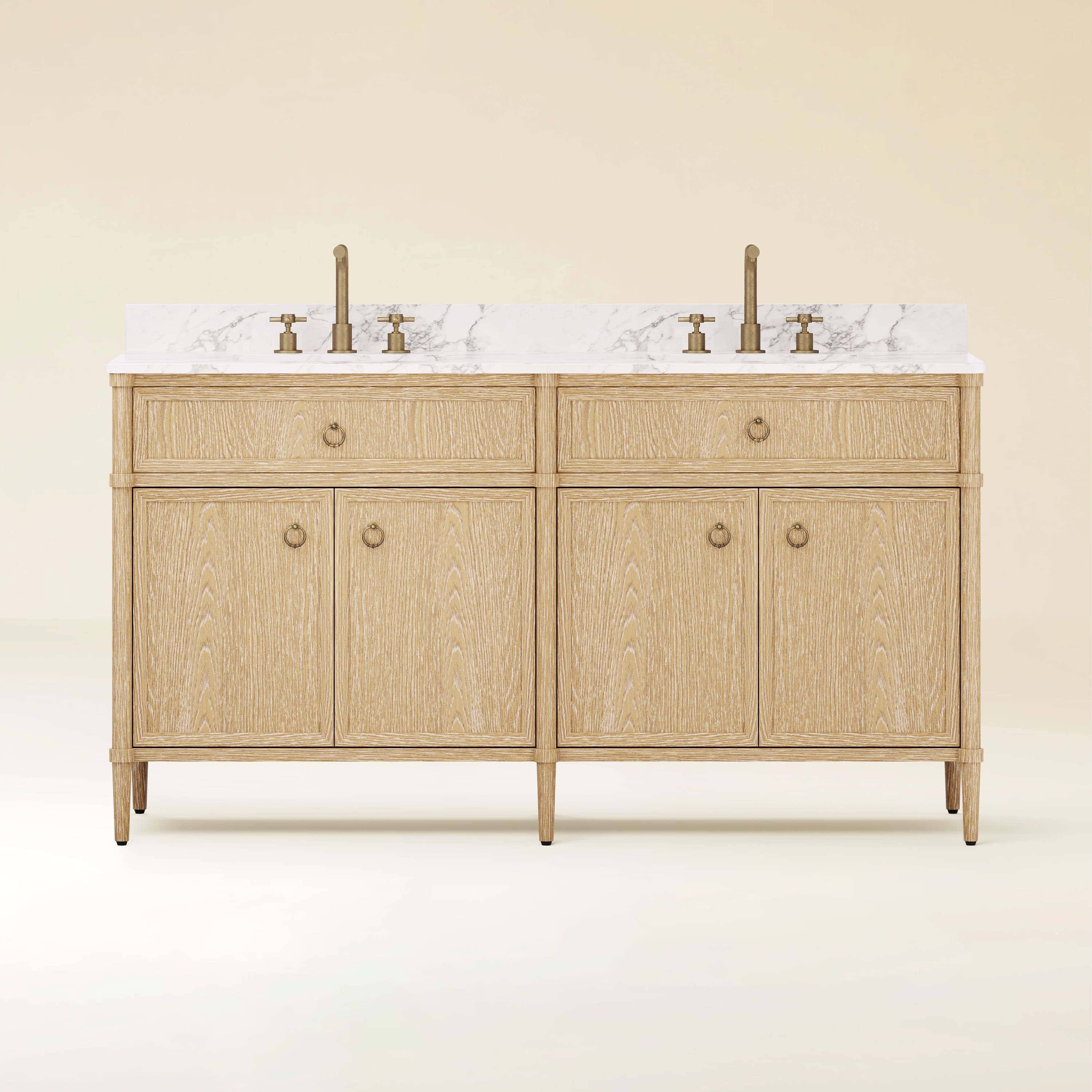 Maison Double Bathroom Vanity 63"W