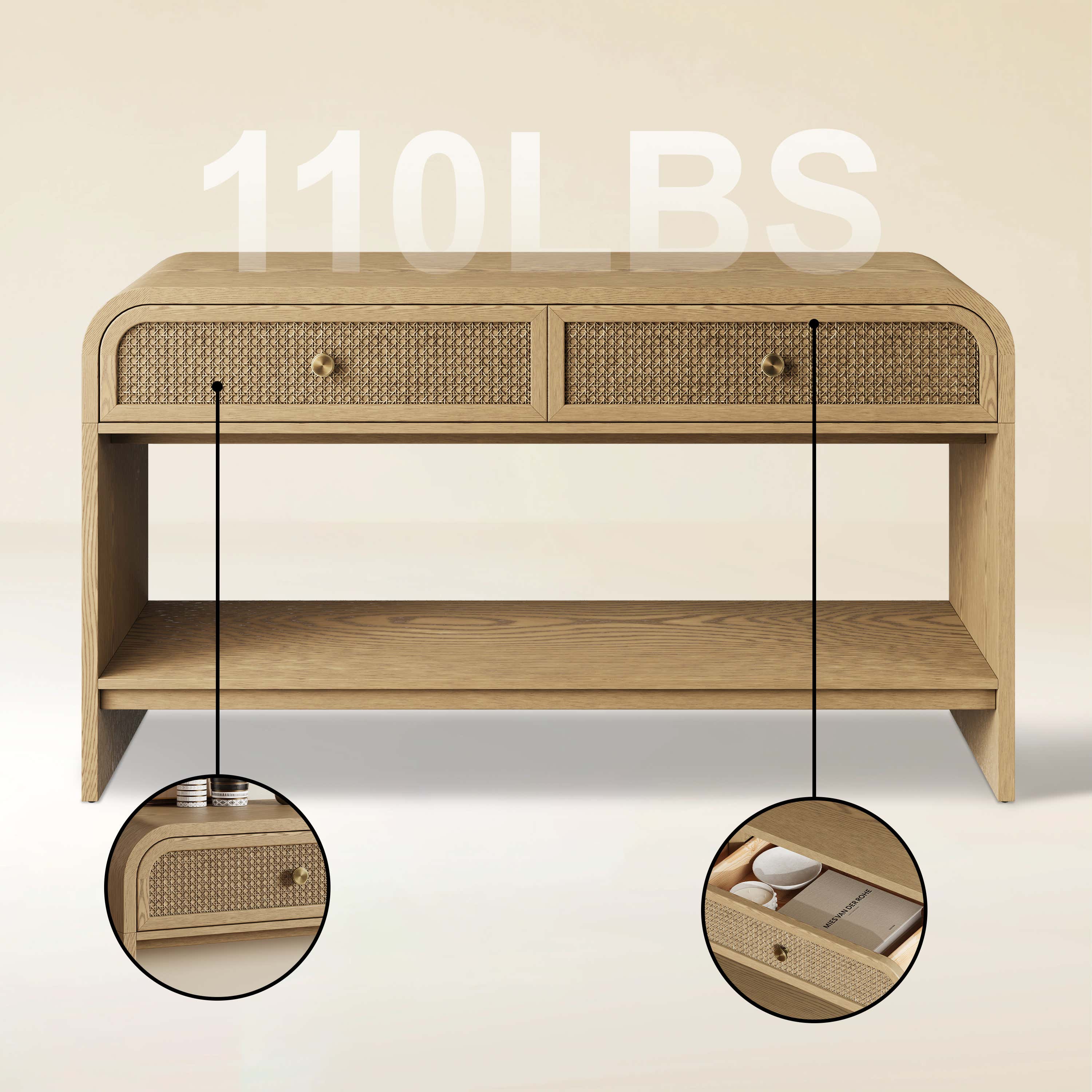 Vellore Console Table with Drawers 54"