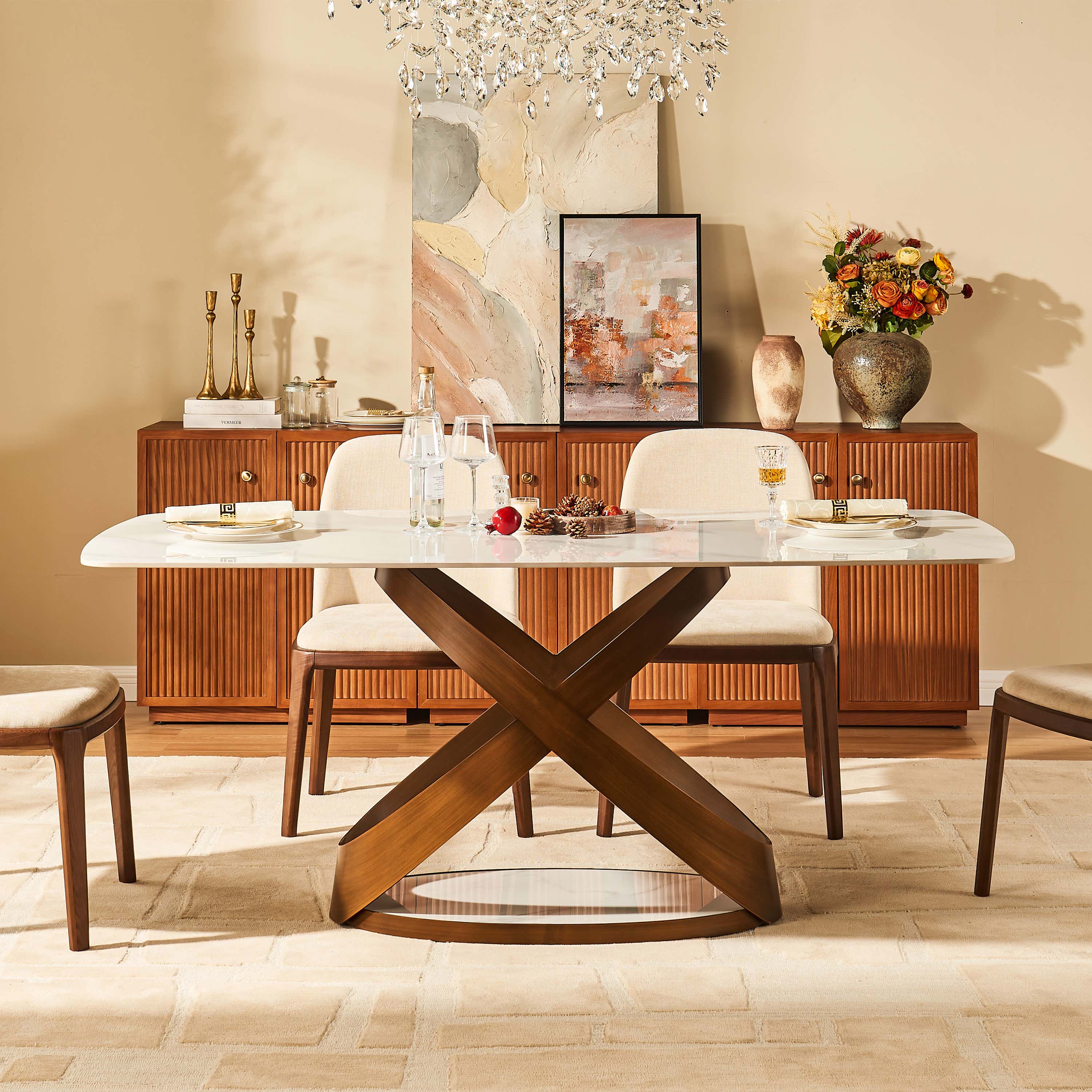 Koda Sintered Stone Rectangular Dining Table 71"