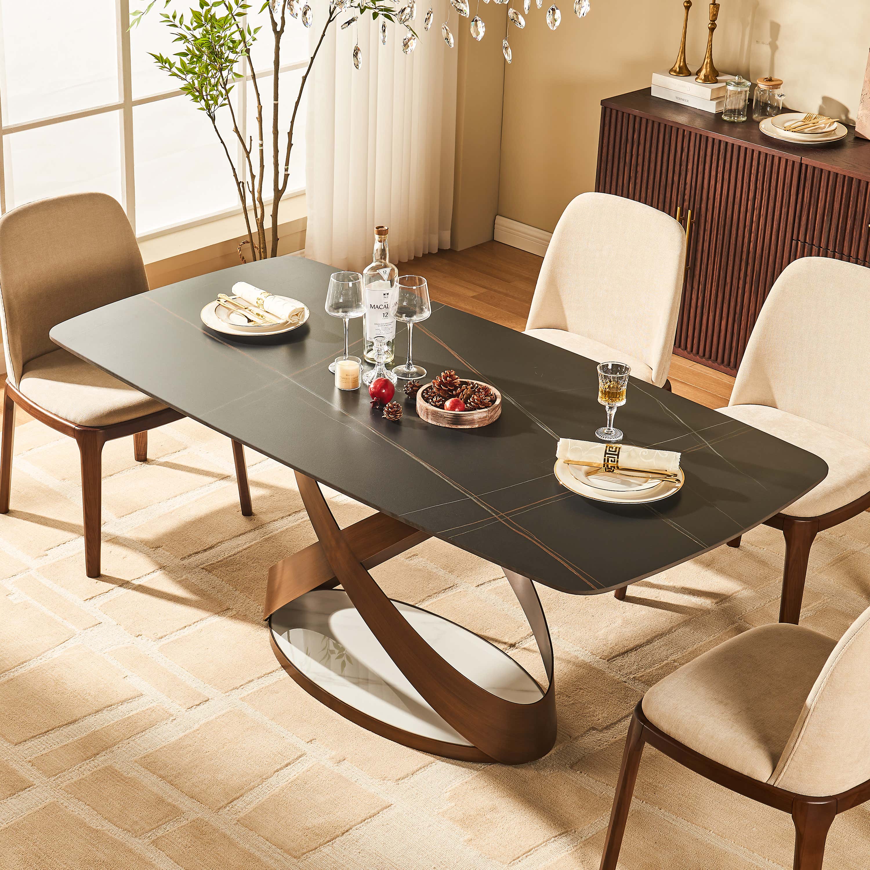 Koda Sintered Stone Rectangular Dining Table 71"