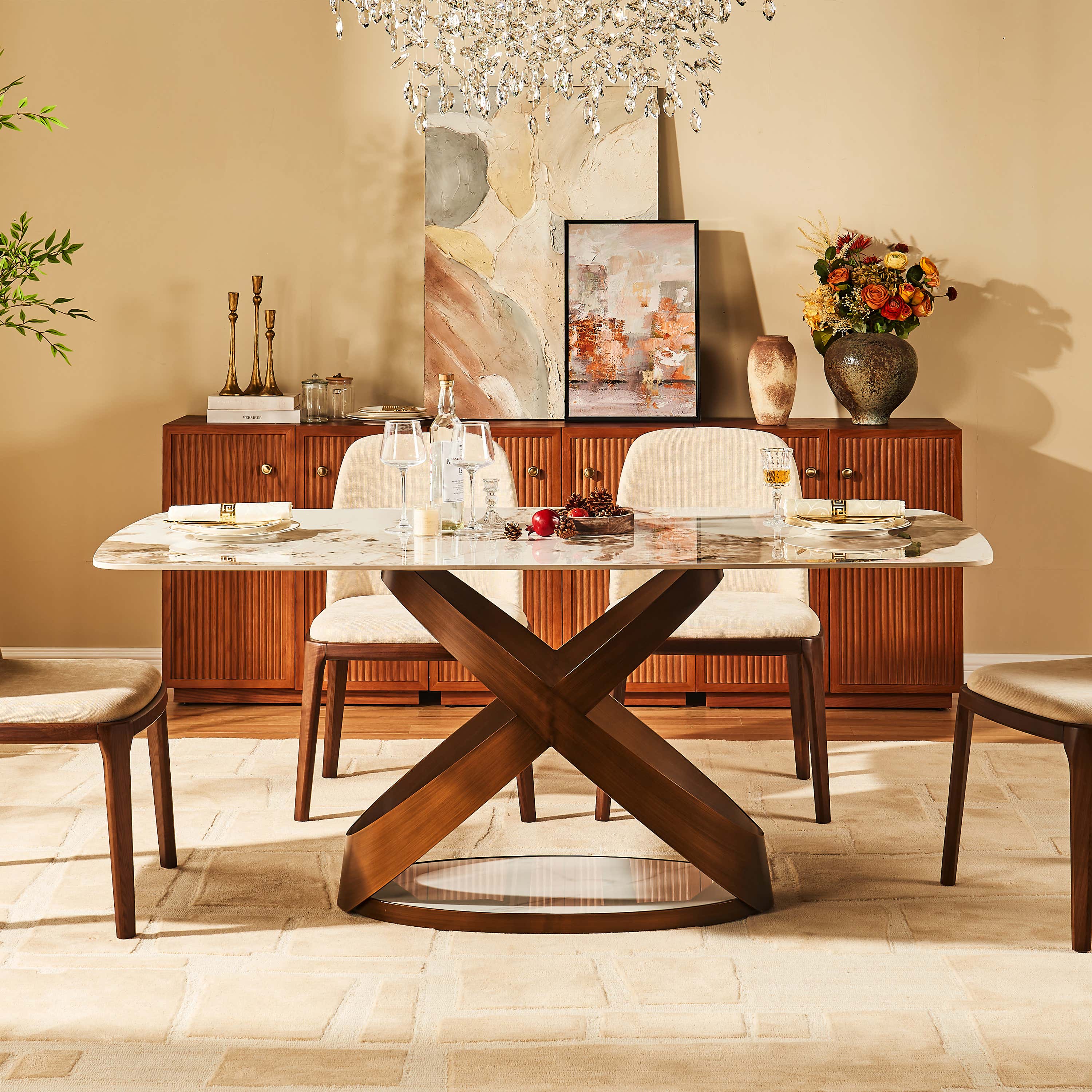 Koda Sintered Stone Rectangular Dining Table 71"