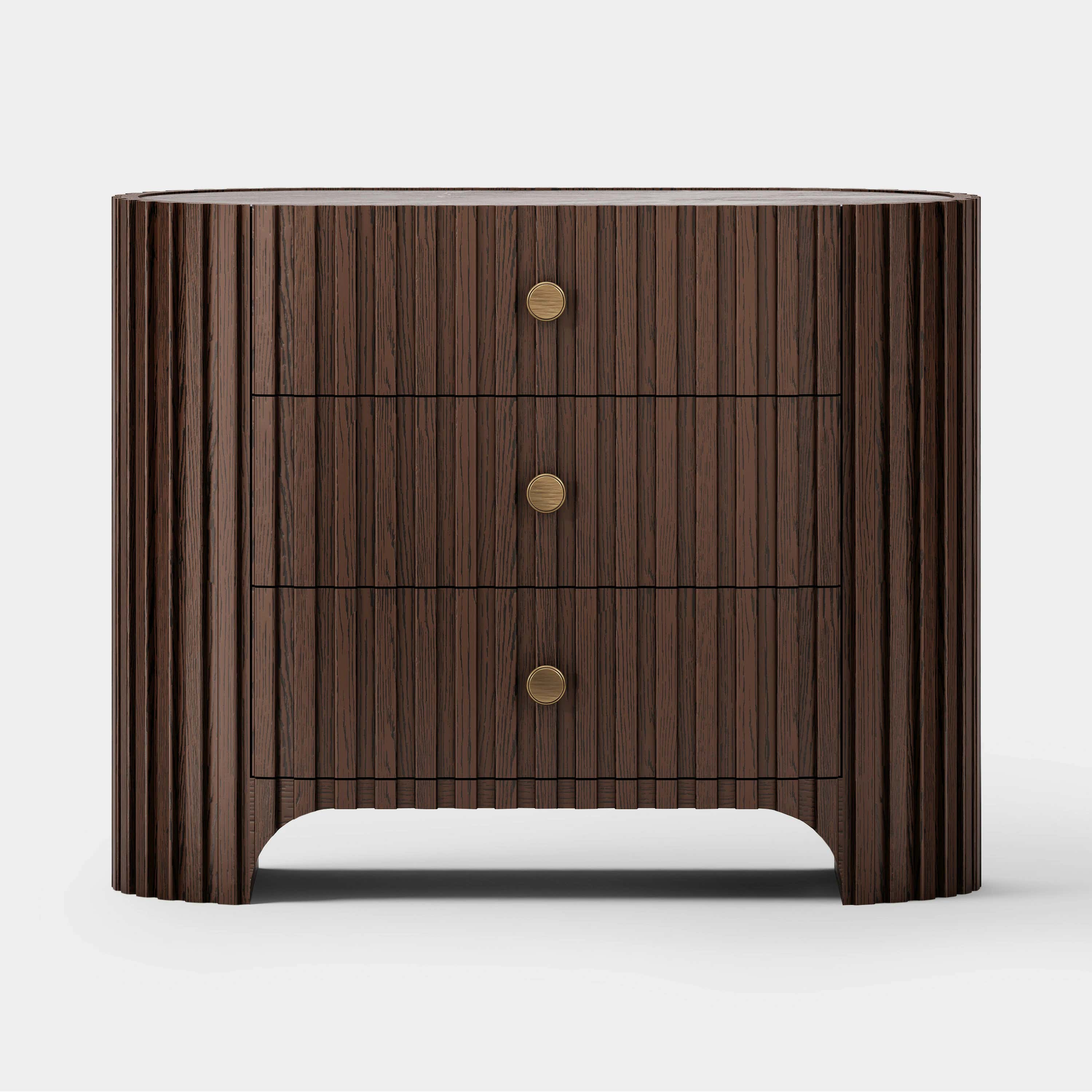 Sinclair Fluted Stone Nightstand 30"W