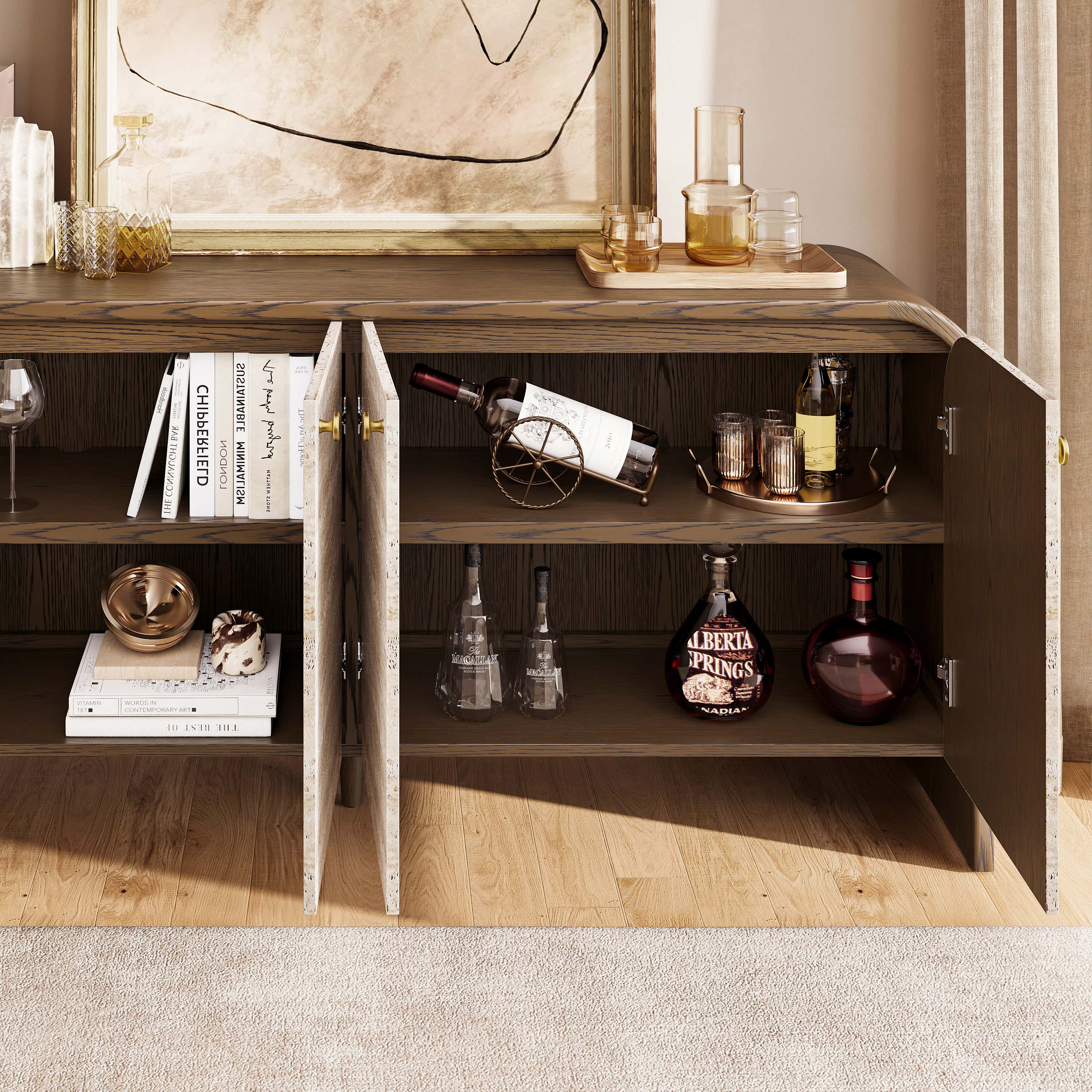 Tivoli Truffle Oak Sideboard 71"W