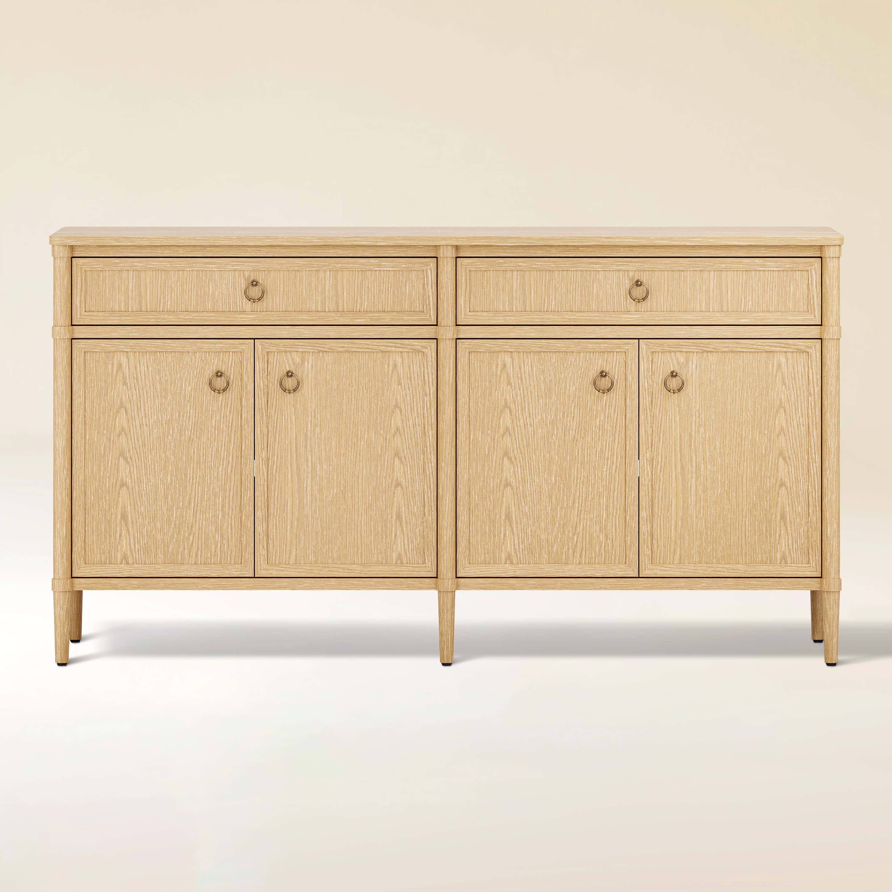 Alden Oak Finish 4-Door 2-Drawer Sideboard