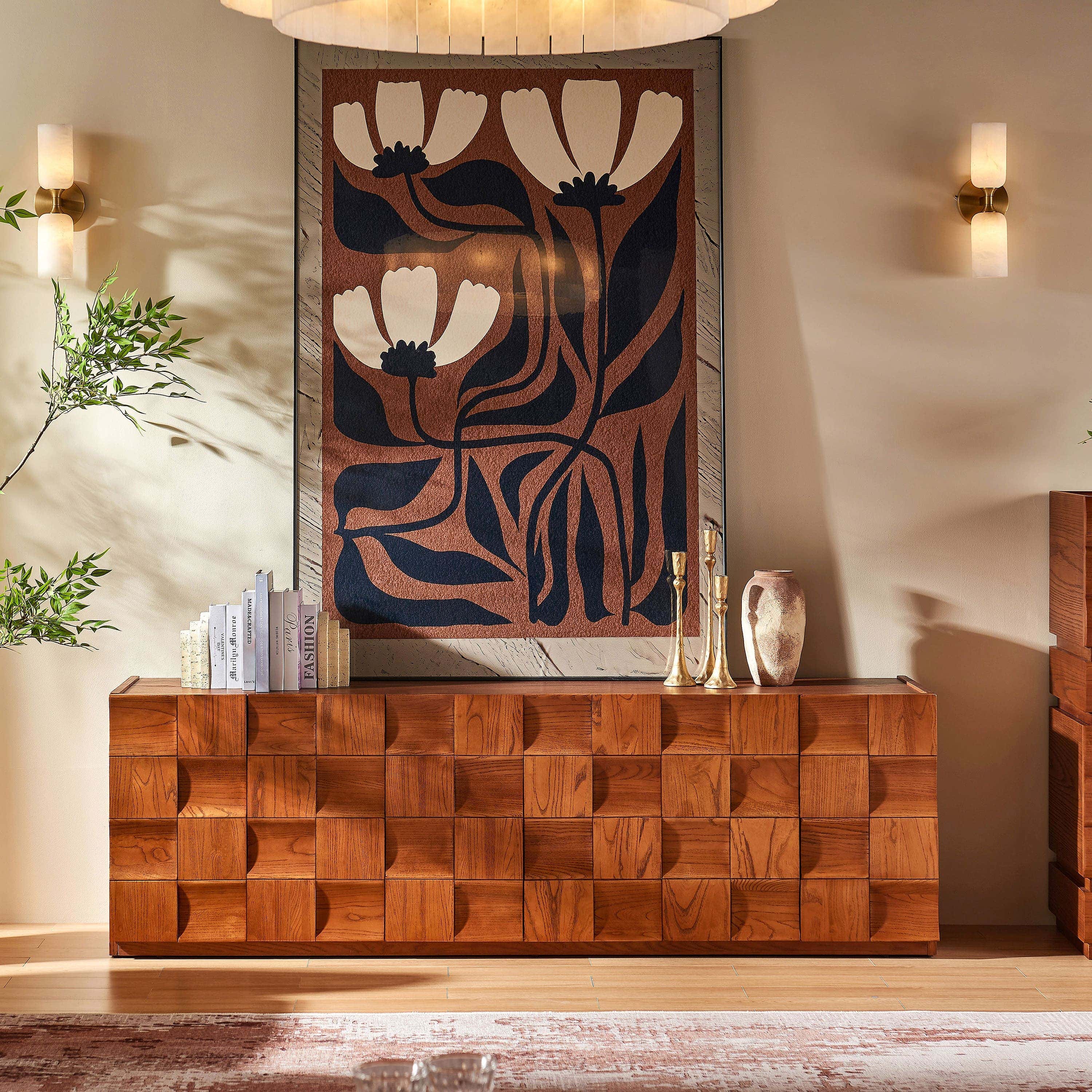 Terra Cube Emboss Media Console 71”