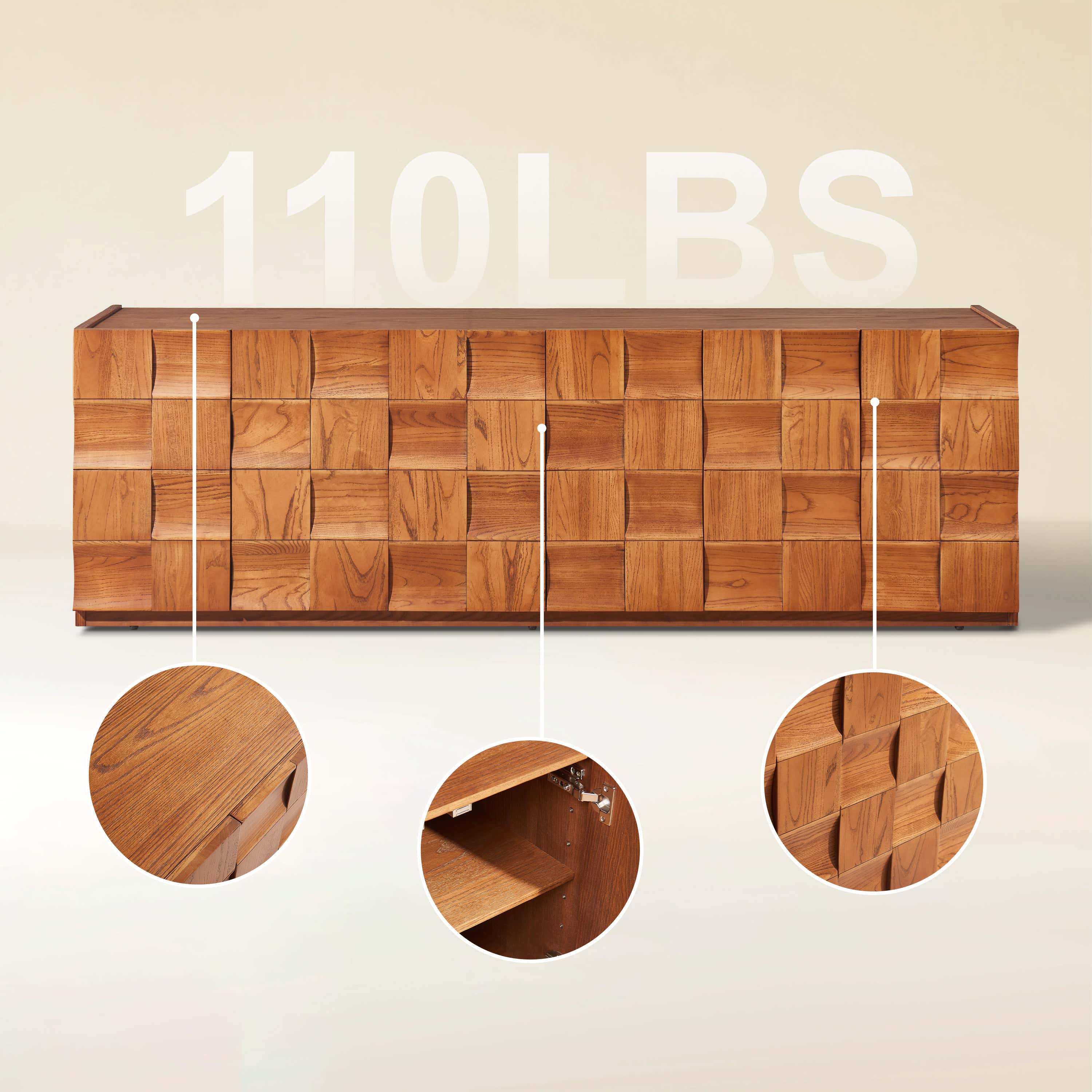 Terra Cube Emboss Media Console 71”