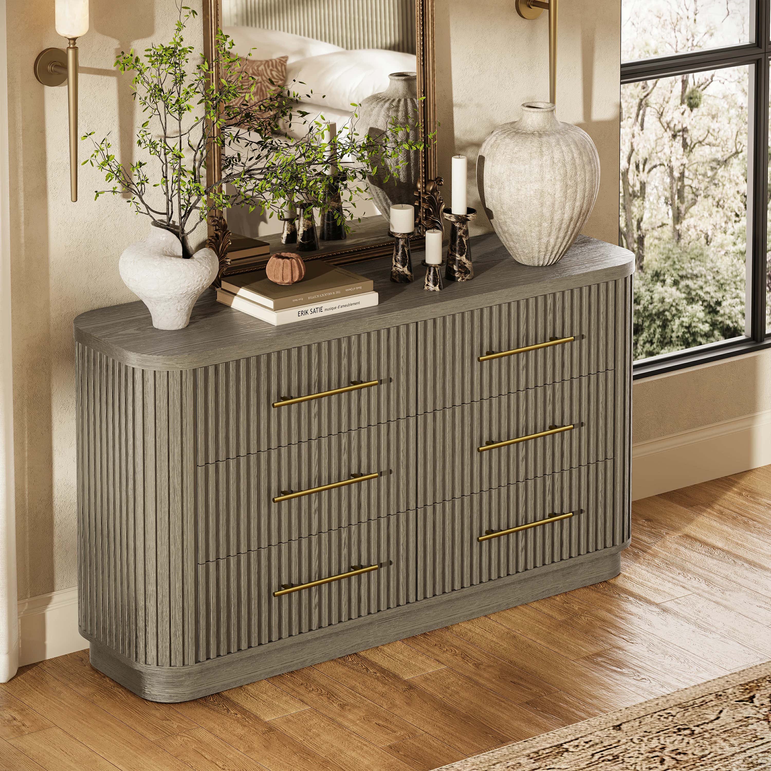 Sinclair Fluted 6-Drawer Chest 60"W