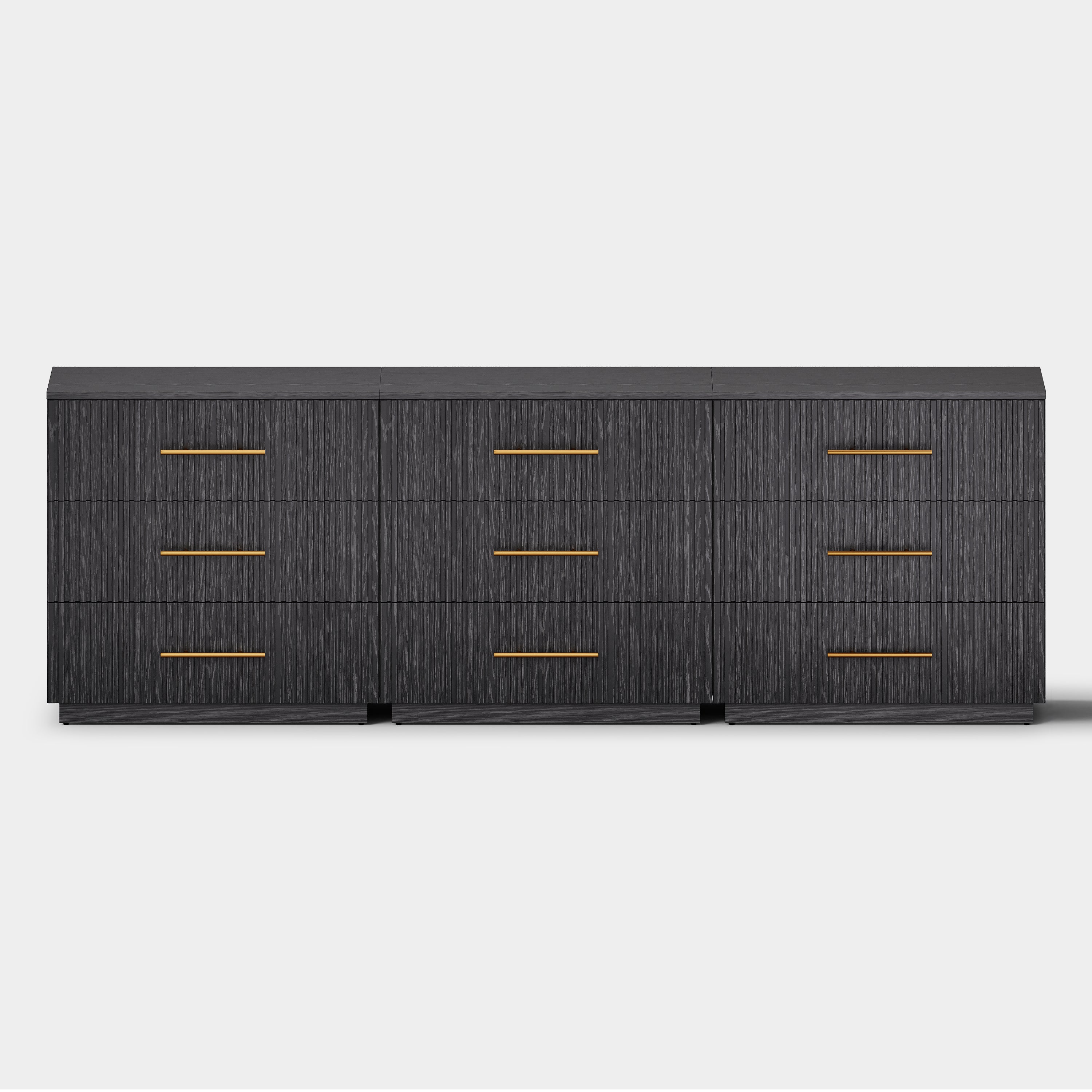 Holt 95" Oak 9-Drawer Chest(Set of 3)