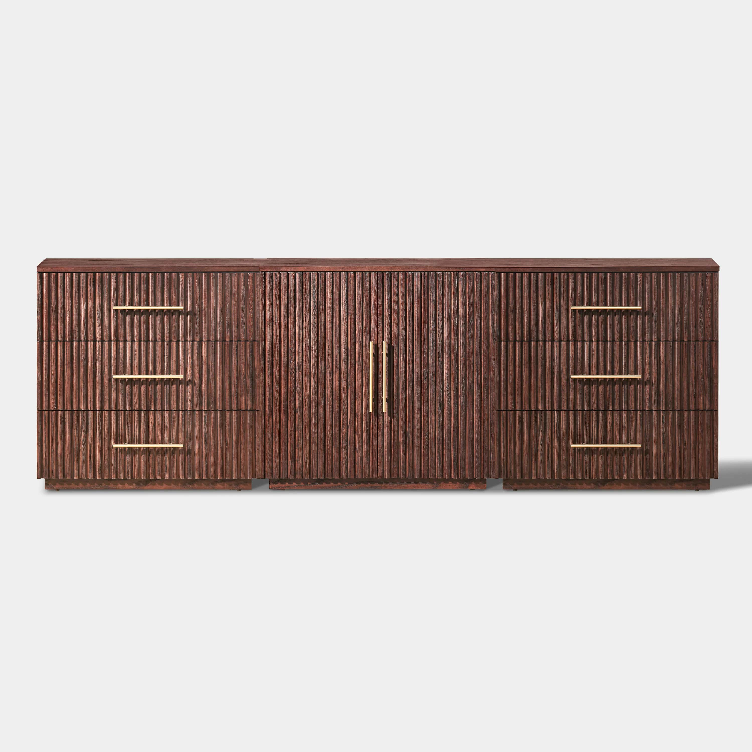 Holt Oak Modular Media Console (Set of 3)