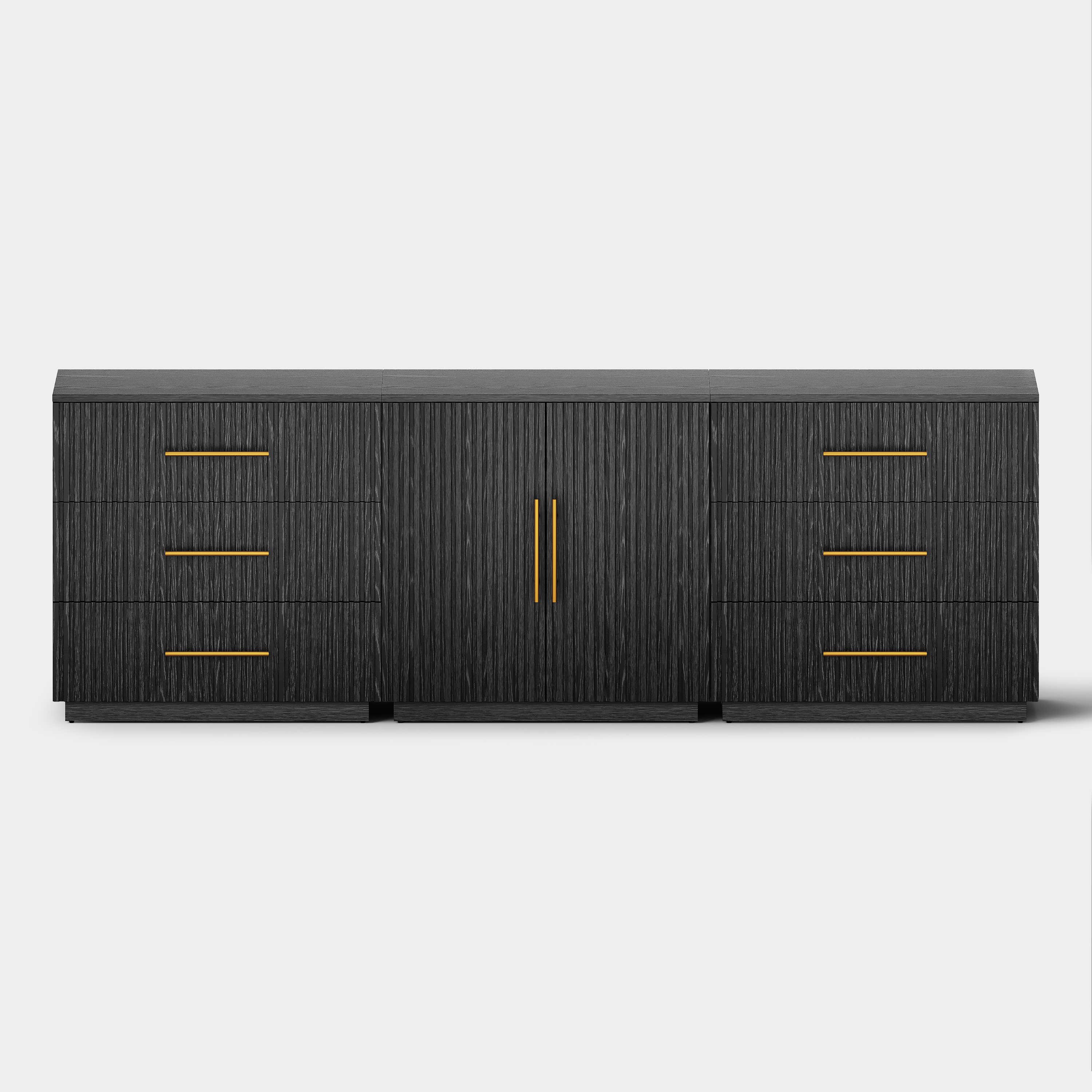 Holt Oak Modular Media Console (Set of 3)