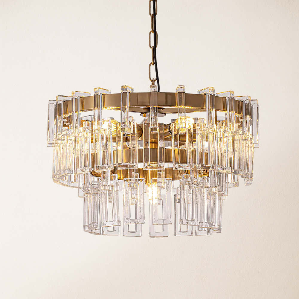 Catenzia Crystal Tiered Round Chandelier 19"D