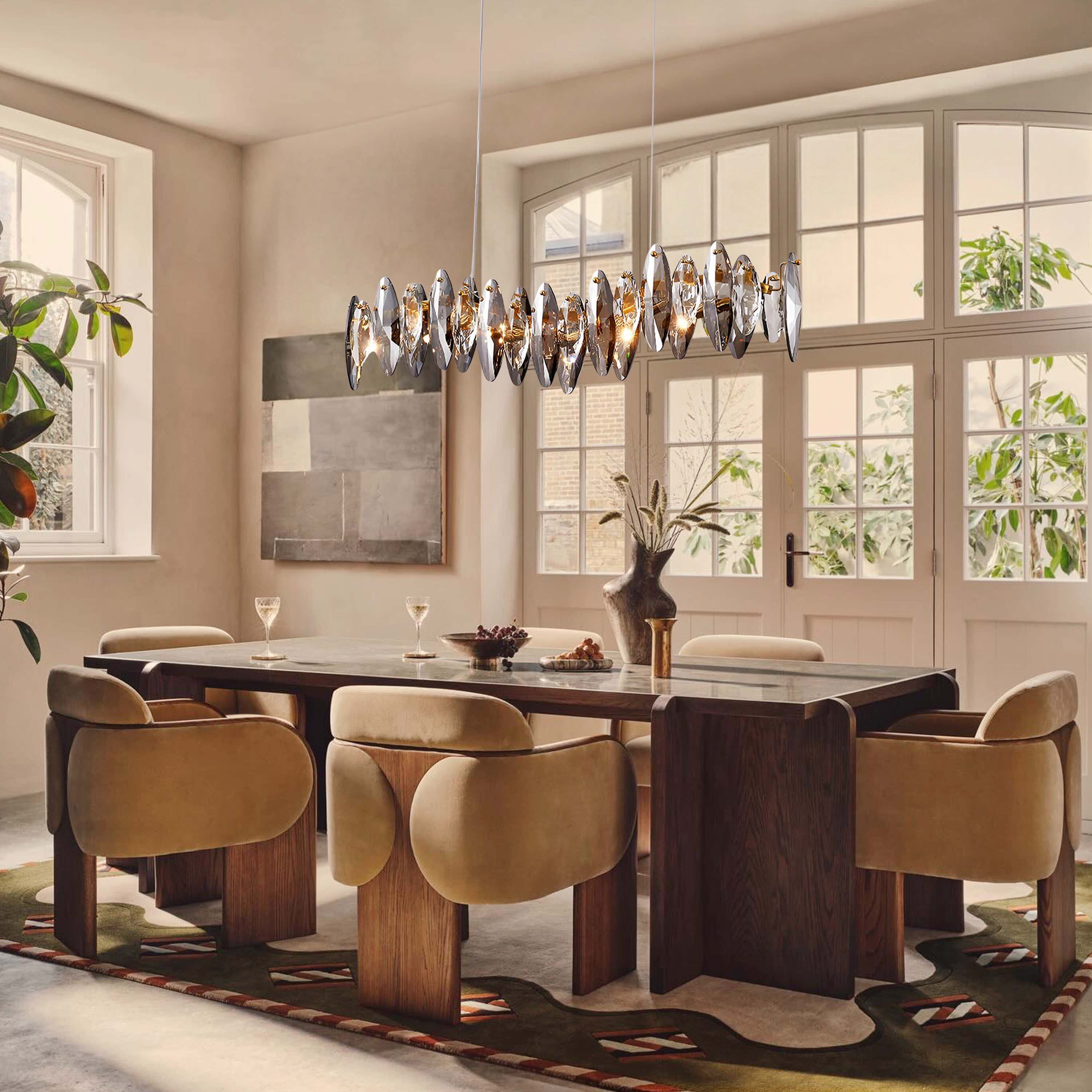 Eclatia Marquise Crystal Linear Chandelier 35"W