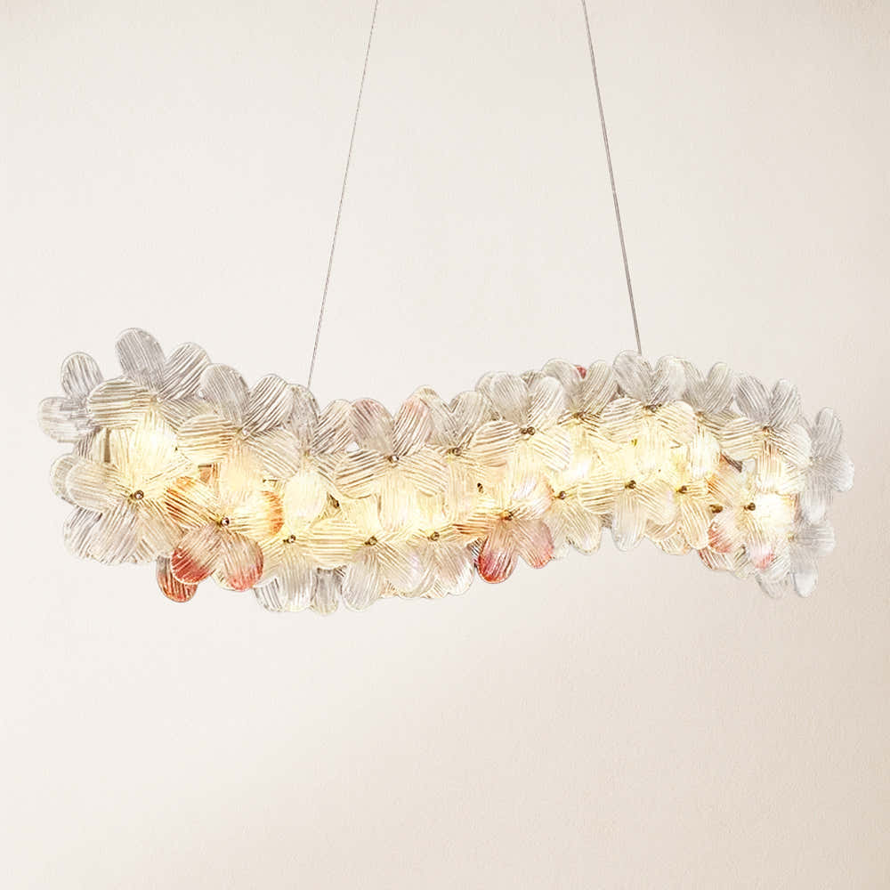 Petalora Glass Linear Chandelier 41"W
