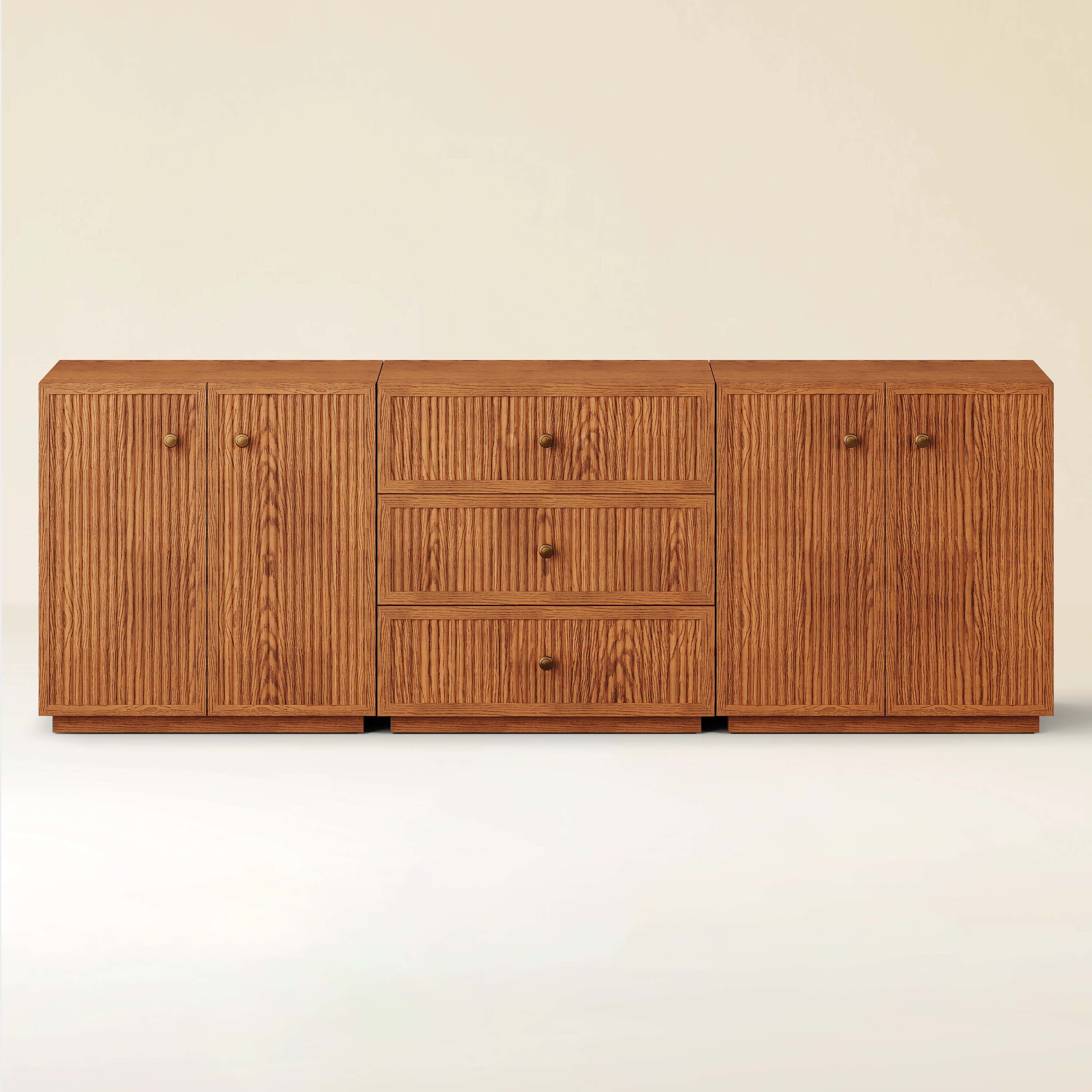 Avery Oak 3-Drawer Media Console 90"W