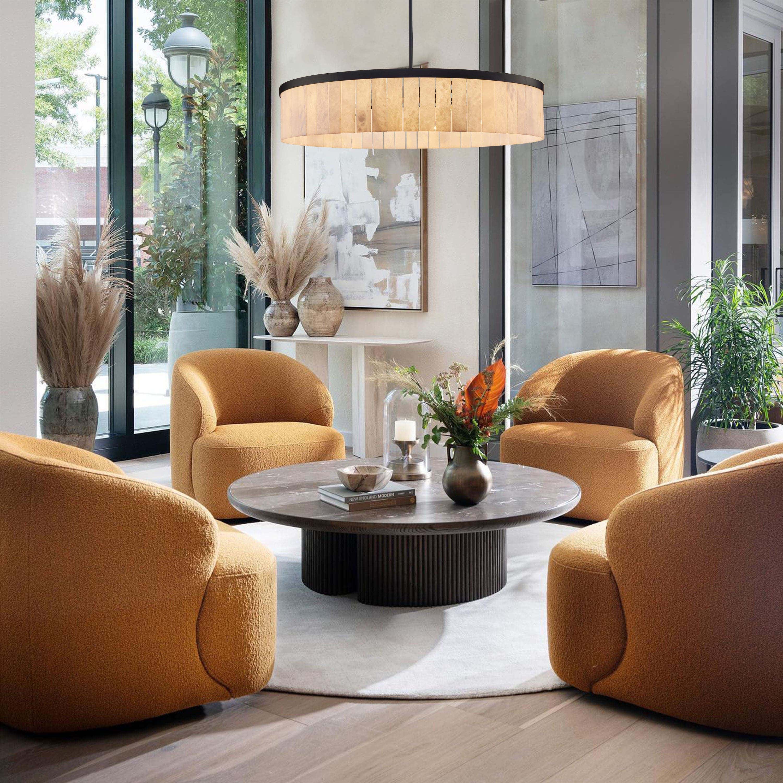 Solmare Alabaster Round Chandelier 41.3"D