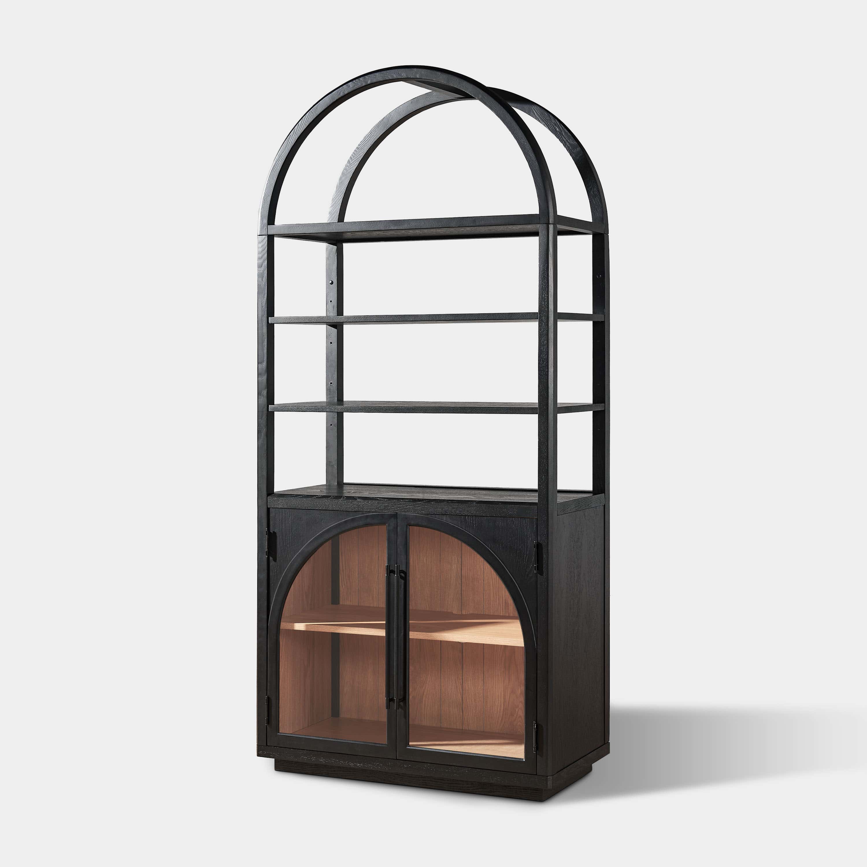 Alvar Arched Bookcase with Cabinet
