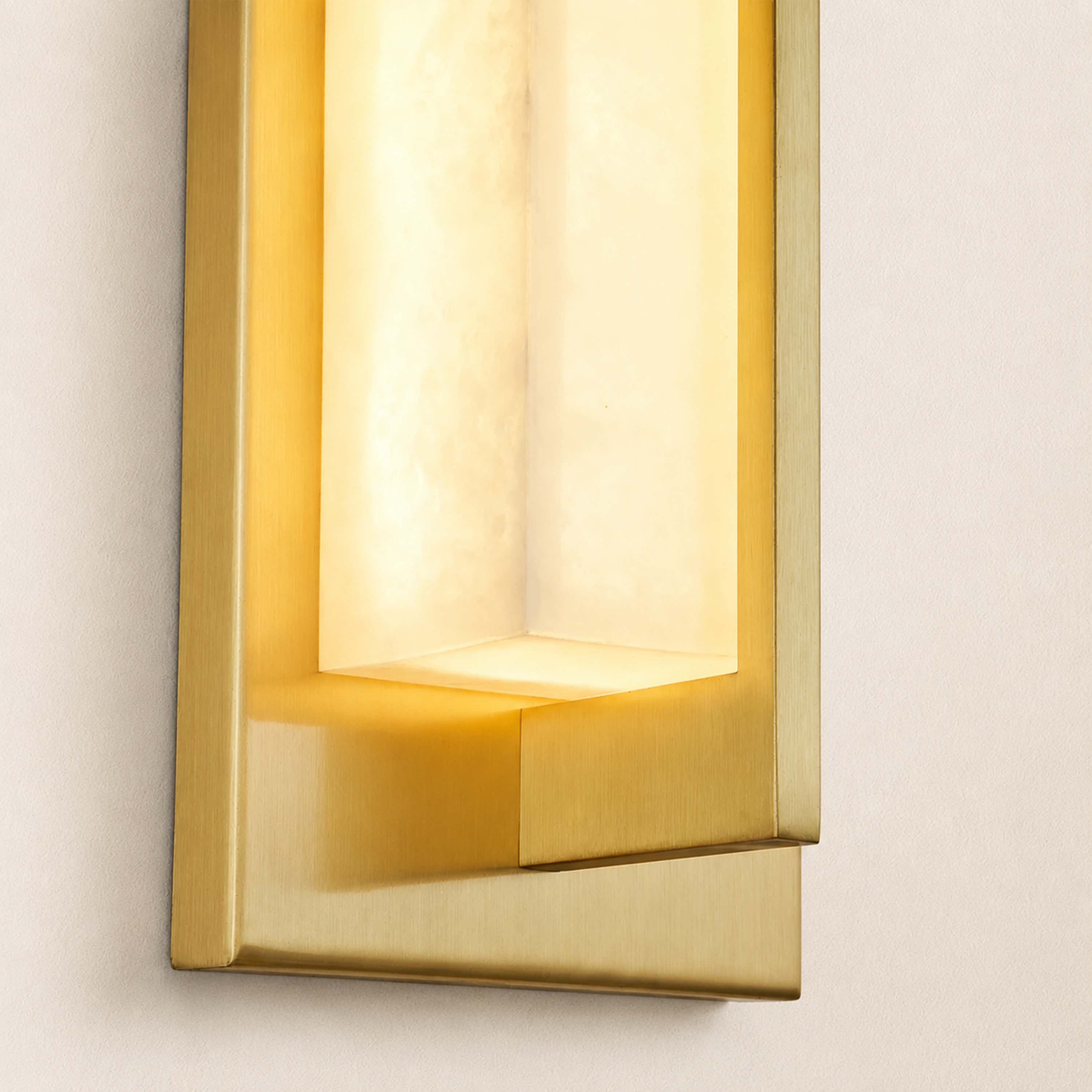 Caelum Alabaster Cuboid Wall Sconce