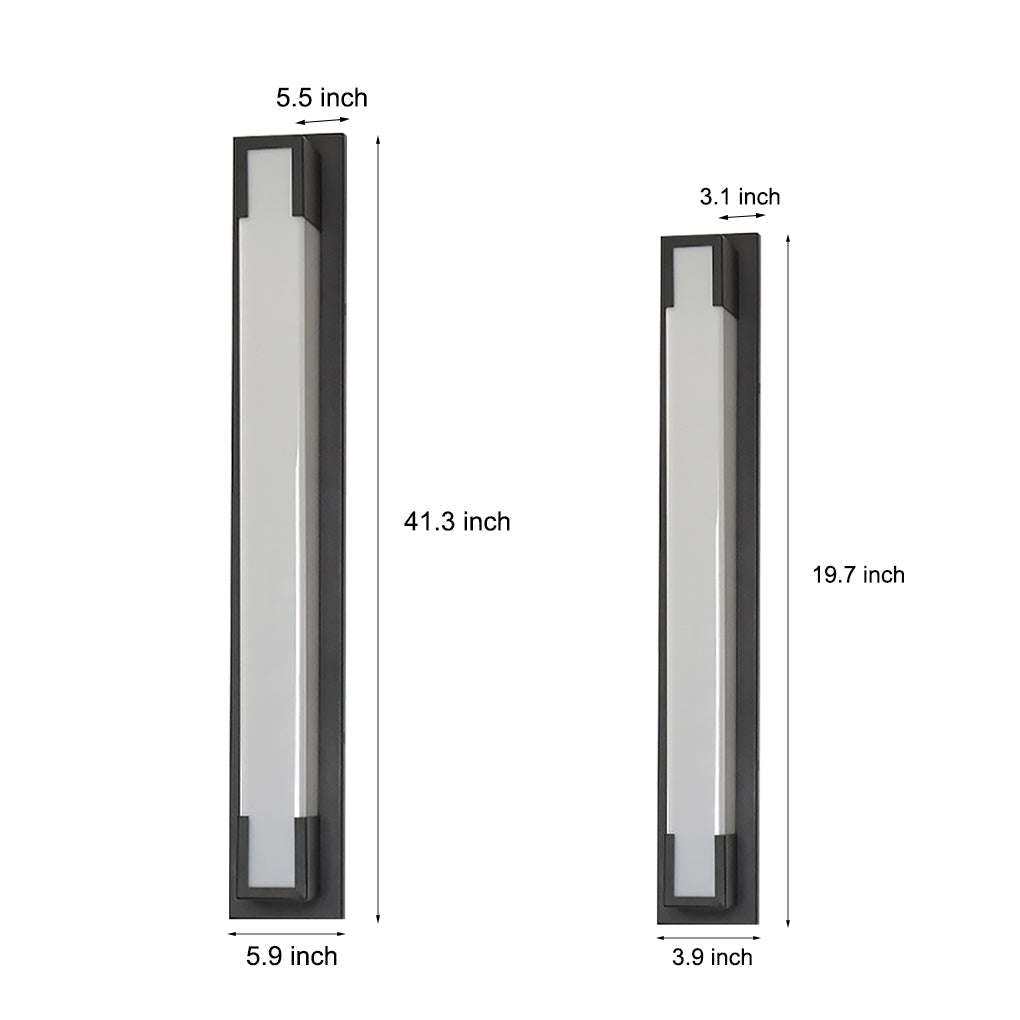 Retro rechteckige wasserdichte LED schwarze dekorative Außenwandleuchten