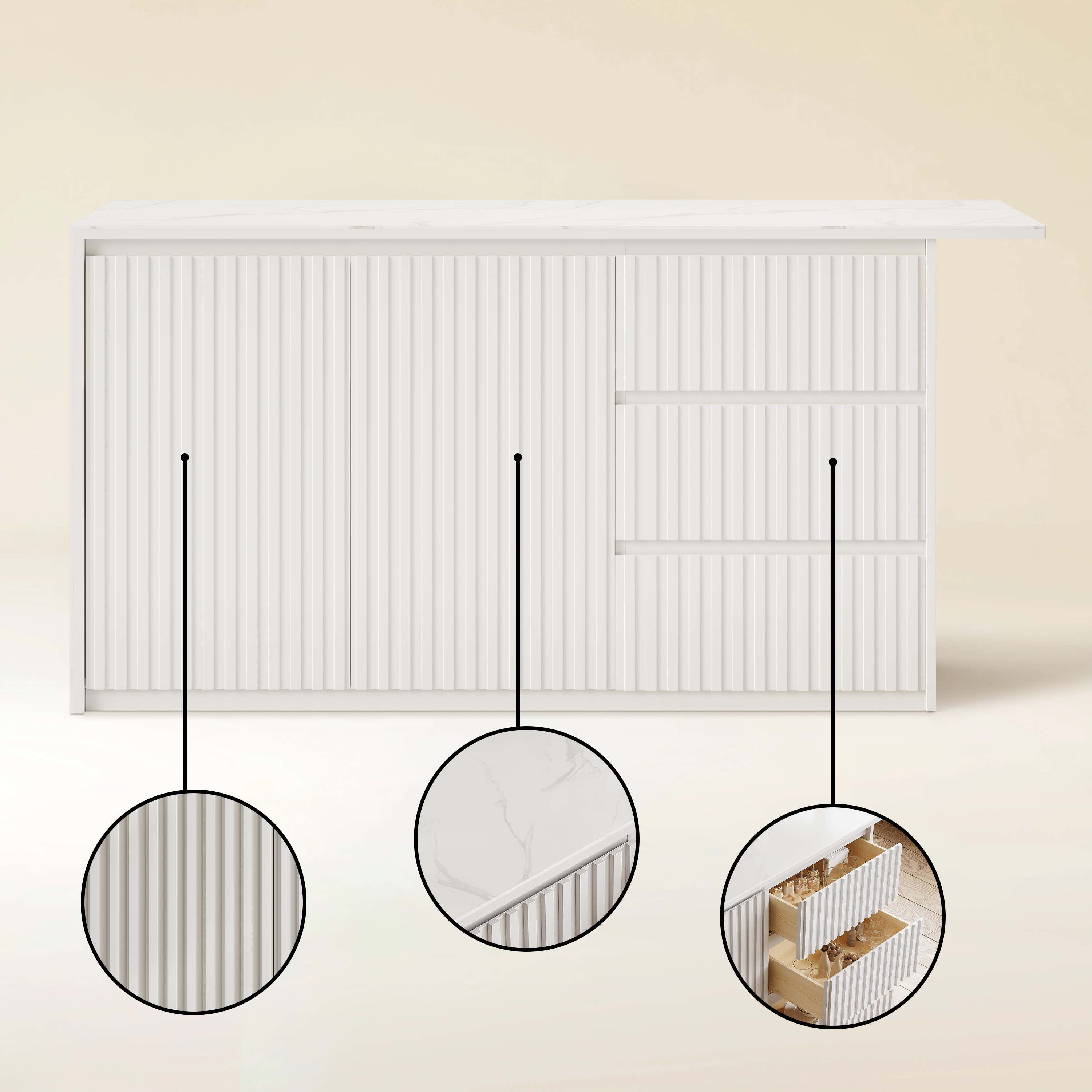 Nare Kitchen Island 71"W