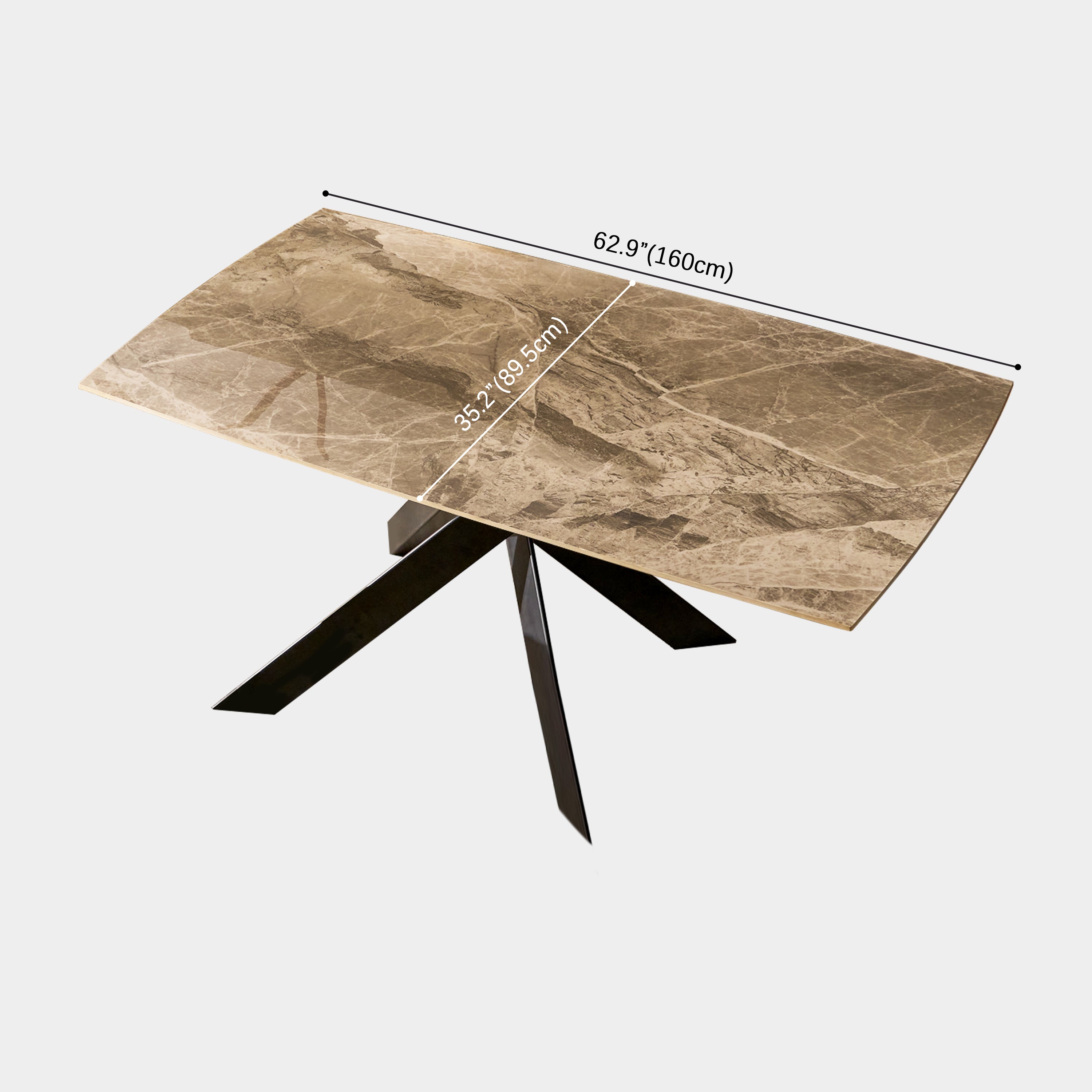 size-image Labarthe Extended Rectangular Sintered Stone Dining Table 63"