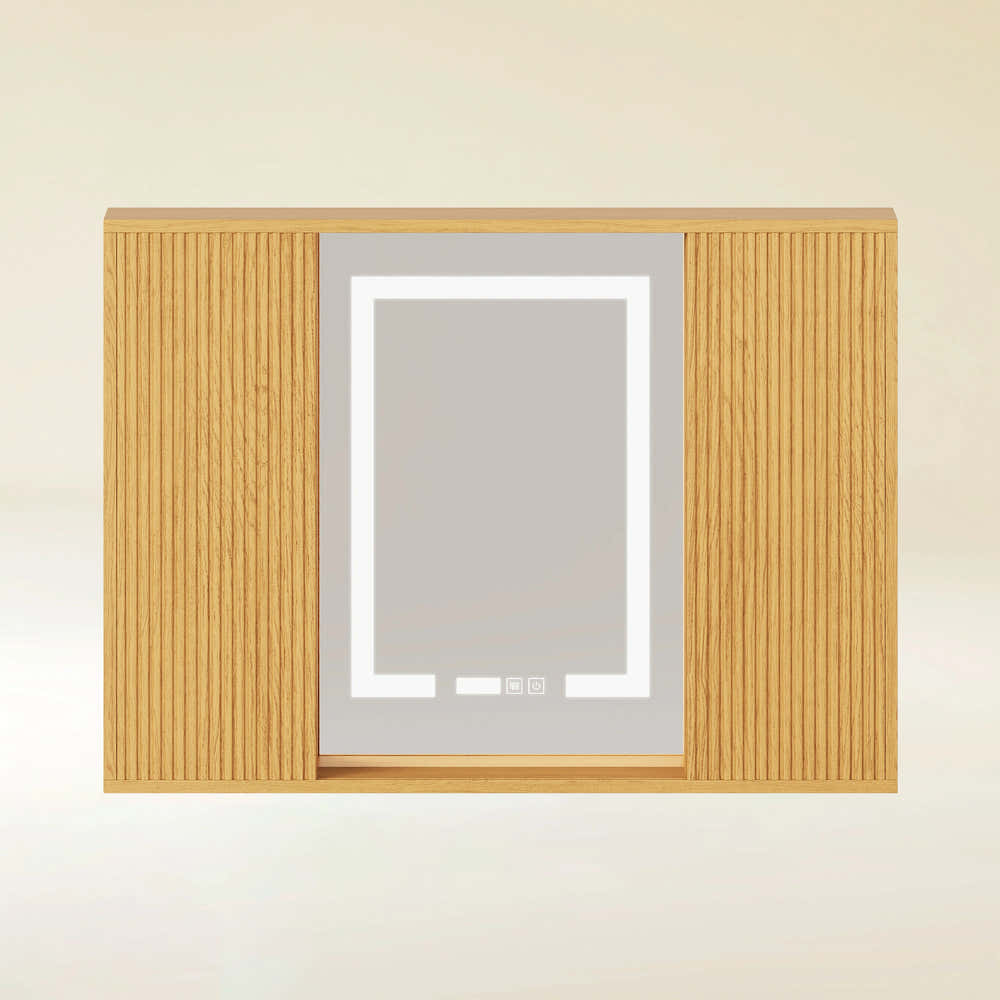 Isla Badezimmer-Wandspiegel aus Eiche, 89,9 cm