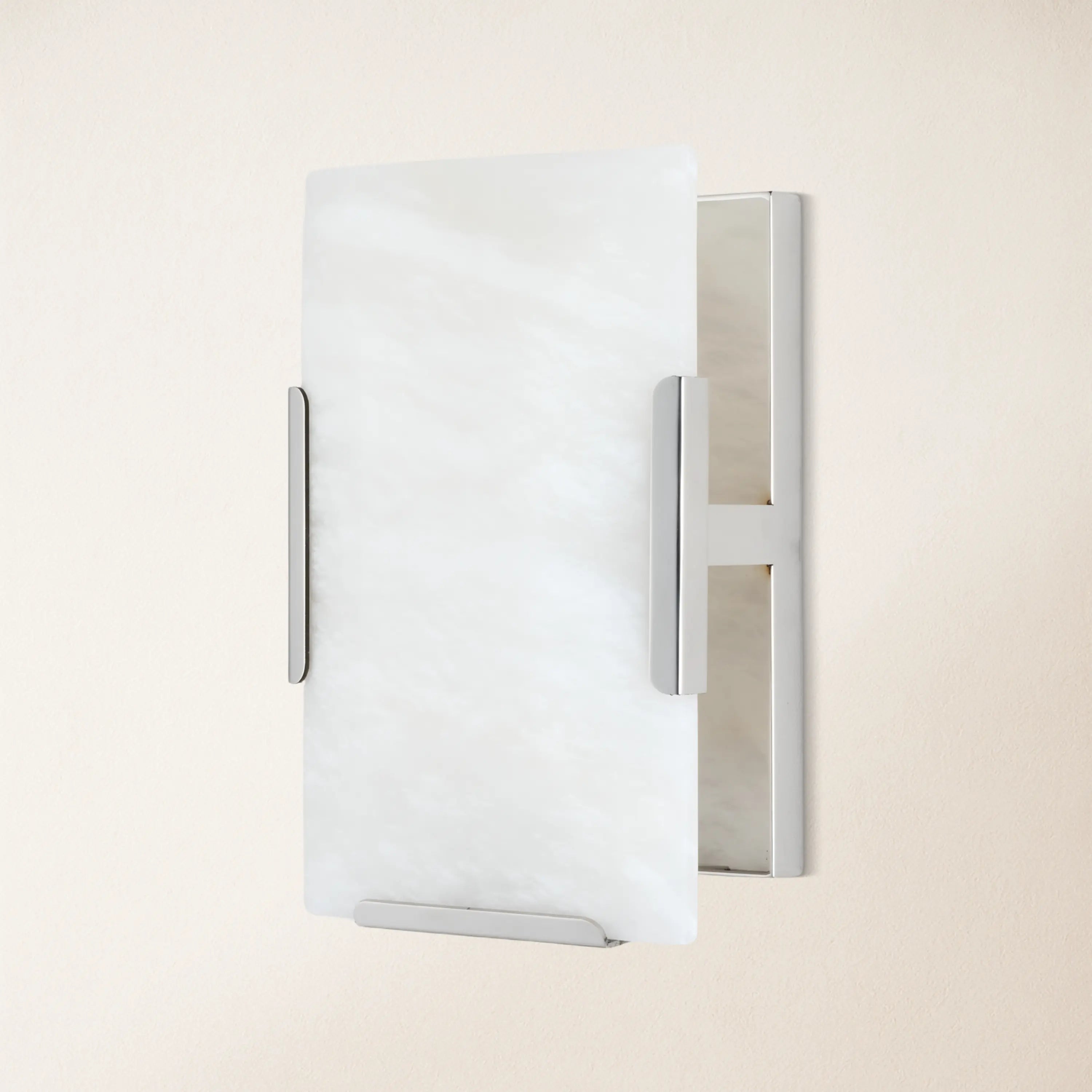 Maris Alabaster Wall Sconce 10"H#Finish_Slver