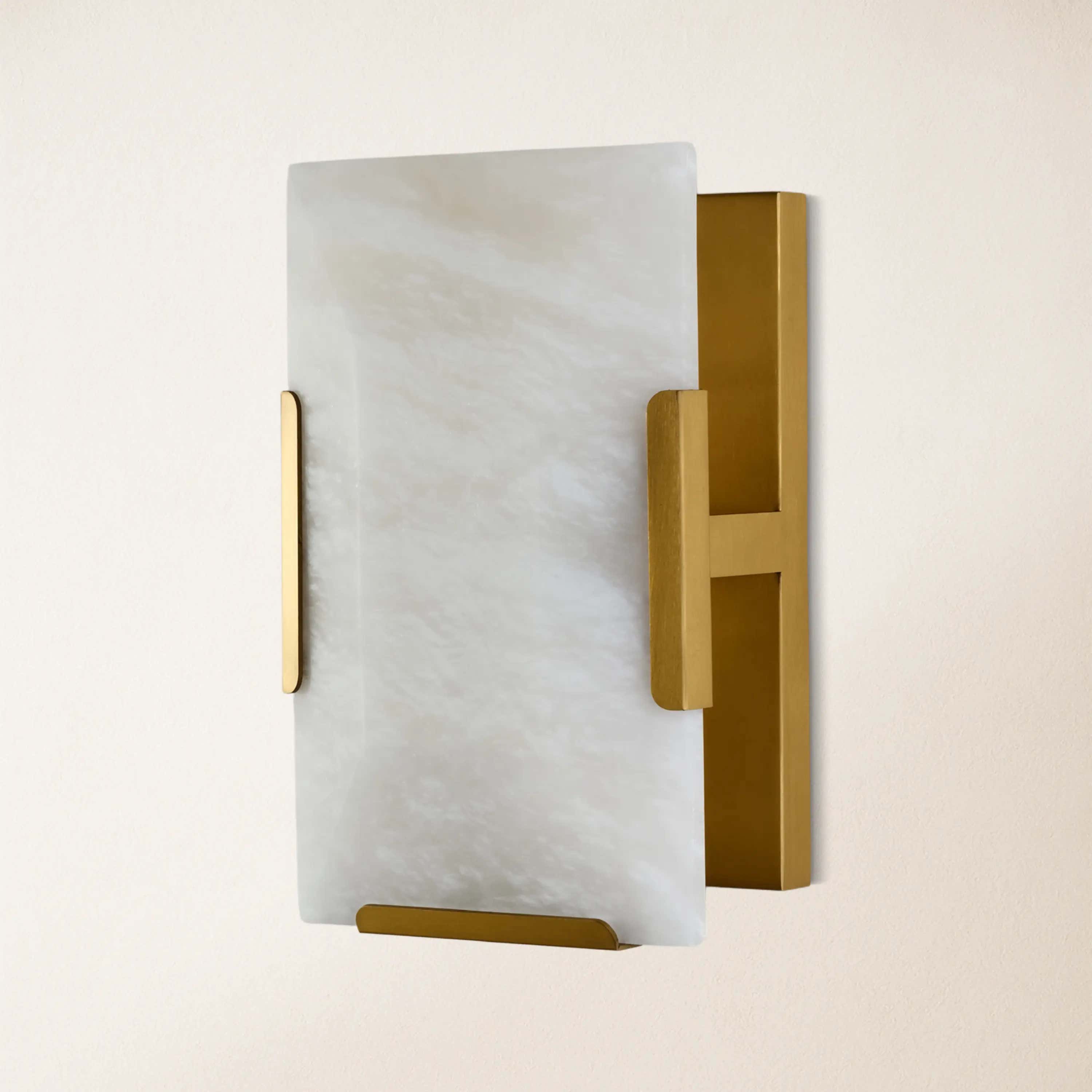 Maris Alabaster Wall Sconce 10"H#Finish_Gold
